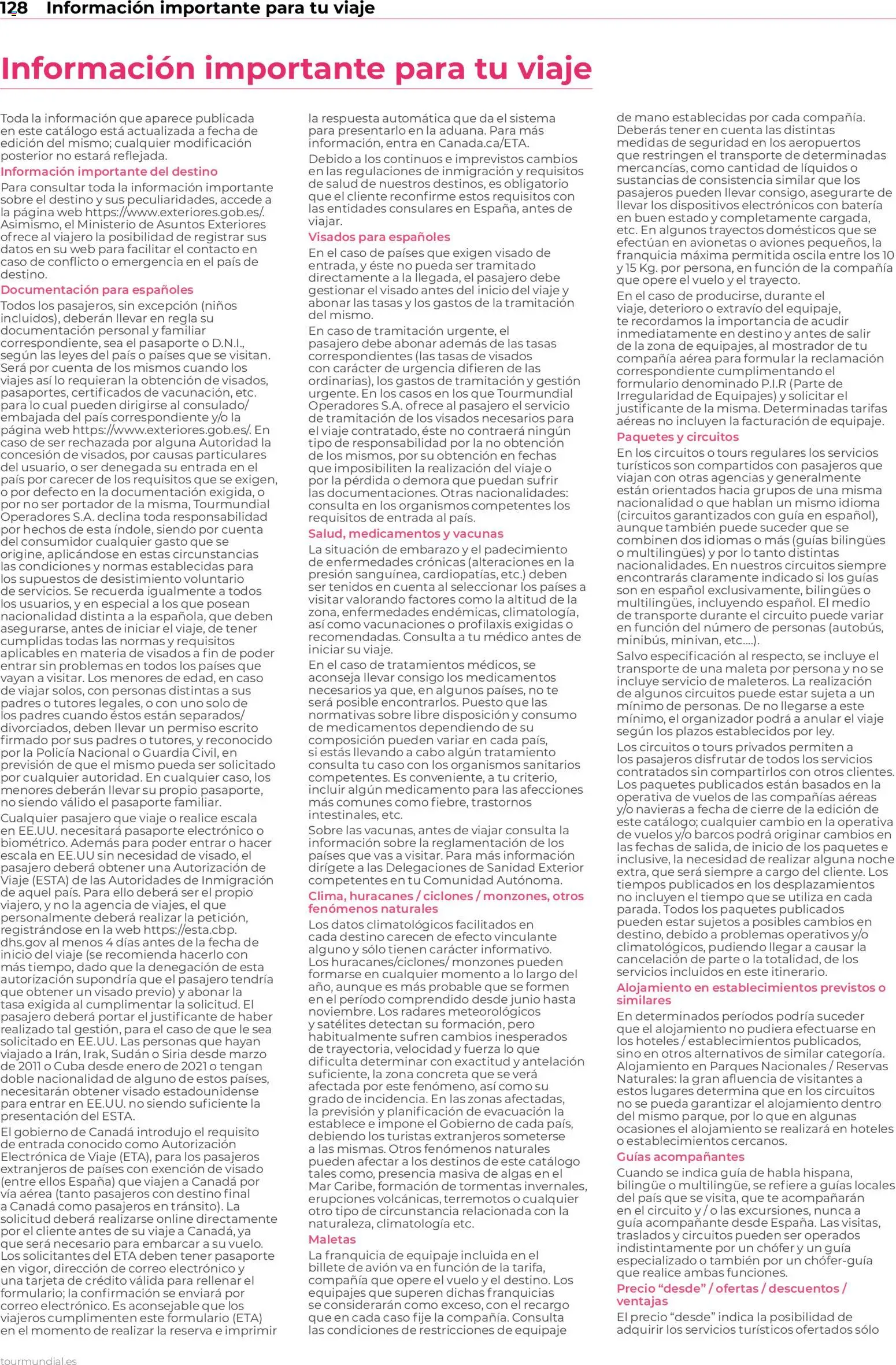 Viajes El Corte Inglés Norteamérica y Caribe │ válido desde el 01.01.2026 | Página: 128 | Productos: Maleta, Organizador, Té, Batería