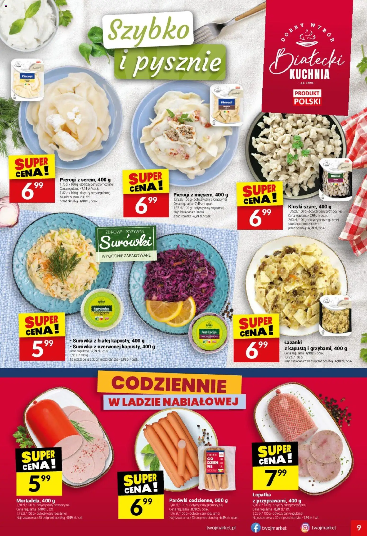Twój Market Gazetka od 05.11.2025 | Strona: 9 | Produkty: Kapusta, Pierogi, Parówki