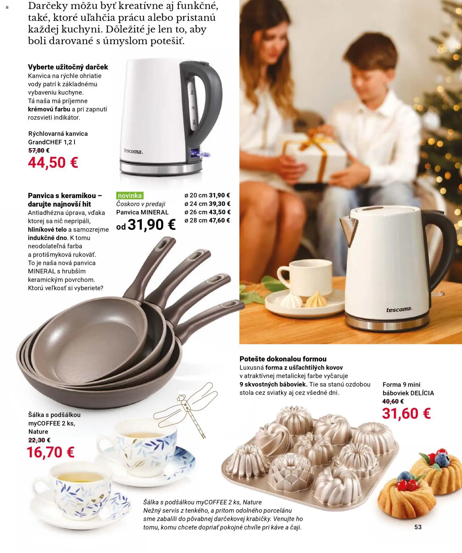 Nové TESCOMA akcie – leták je platný od 01.11.2025 | Strana: 53 | Produkty: Rýchlovarná kanvica, Kanvica, Panvica