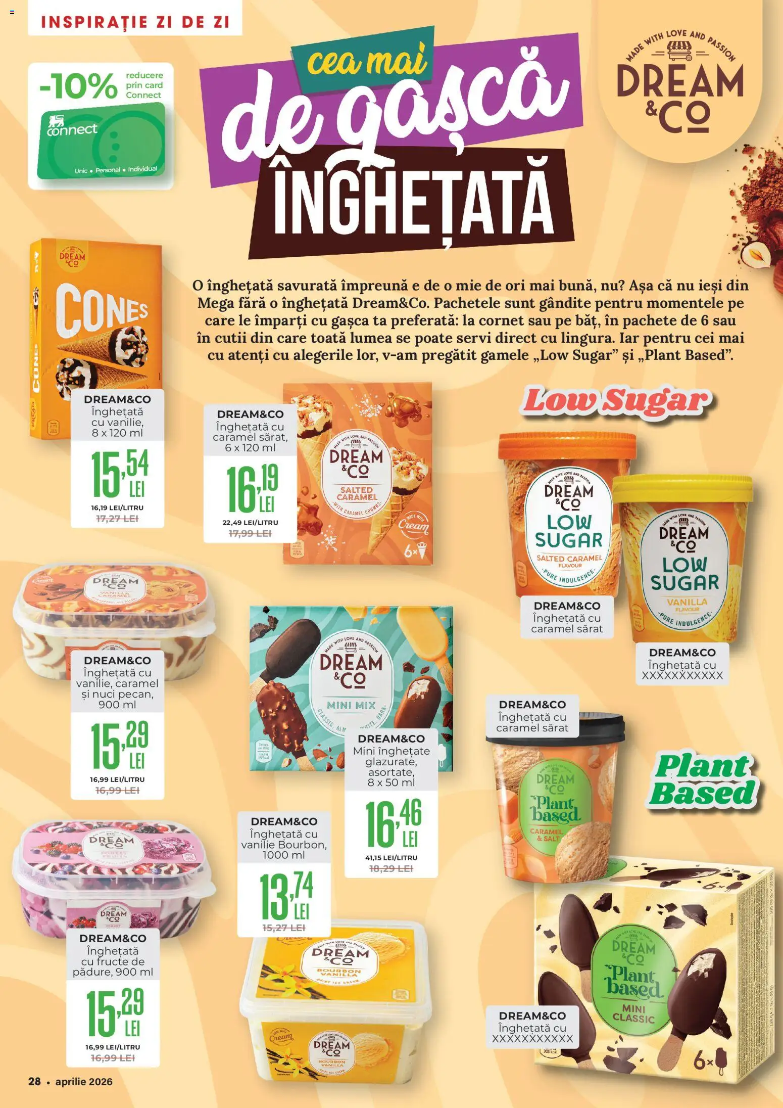 Noul catalog Mega Image – valabil de la 26.03.2026 | Pagină: 28 | Produse: Bourbon, Nuci, Înghețată, Fructe