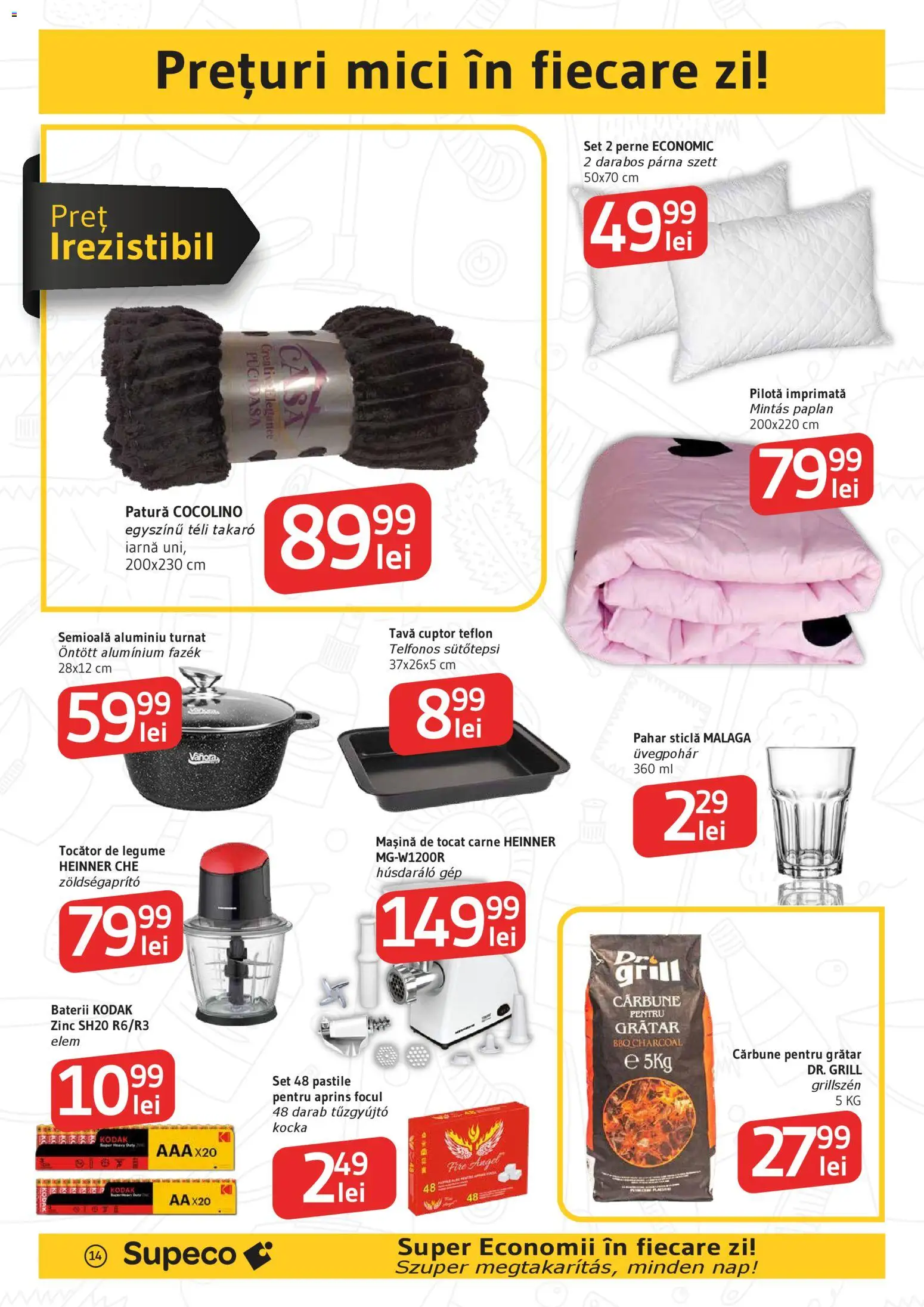 Noul catalog Supeco – valabil de la 13.11.2025 | Pagină: 14 | Produse: Grătar, Baterii, Tocător, Legume