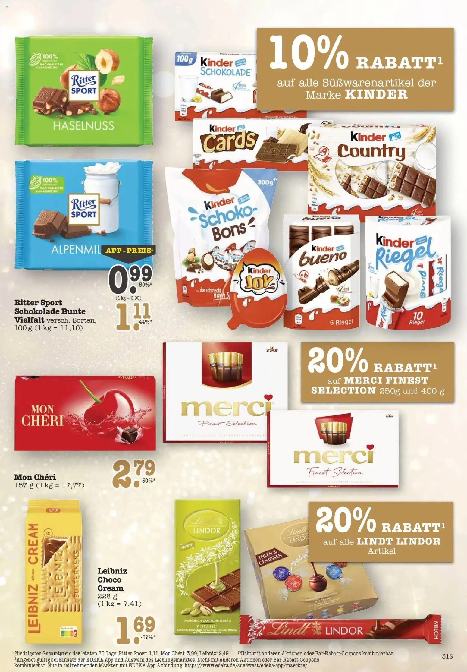 Edeka prospekt Wörth Am Rhein	 – gültig ab 15.12.2025 | Seite: 31 | Produkte: Merci, Ritter sport, Lindt, Mon cheri