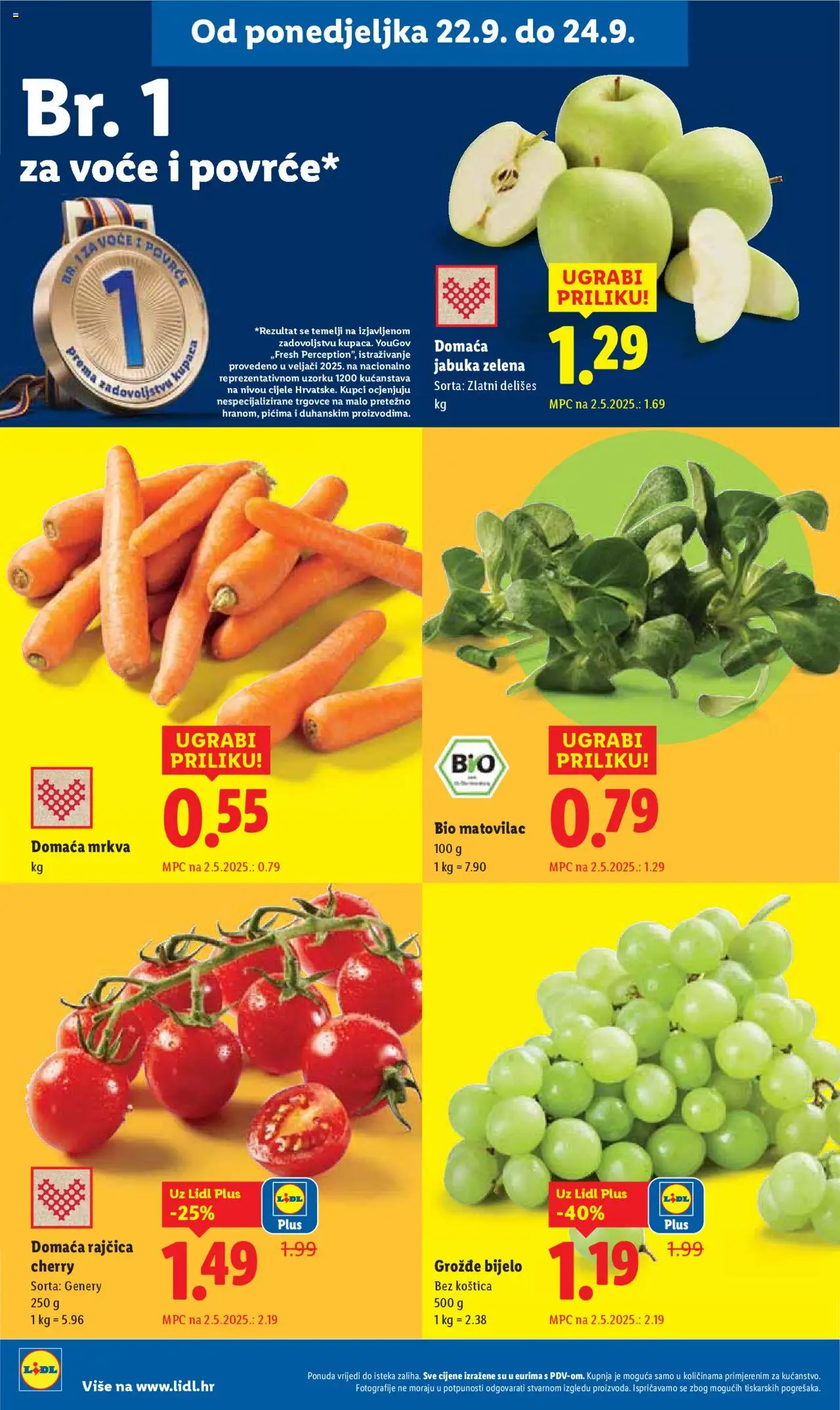 Lidl katalog | vrijedi od 22.09.2025 | Stranica: 4 | Proizvodi: Mrkva, Grožđe, Rajčica, Jabuka