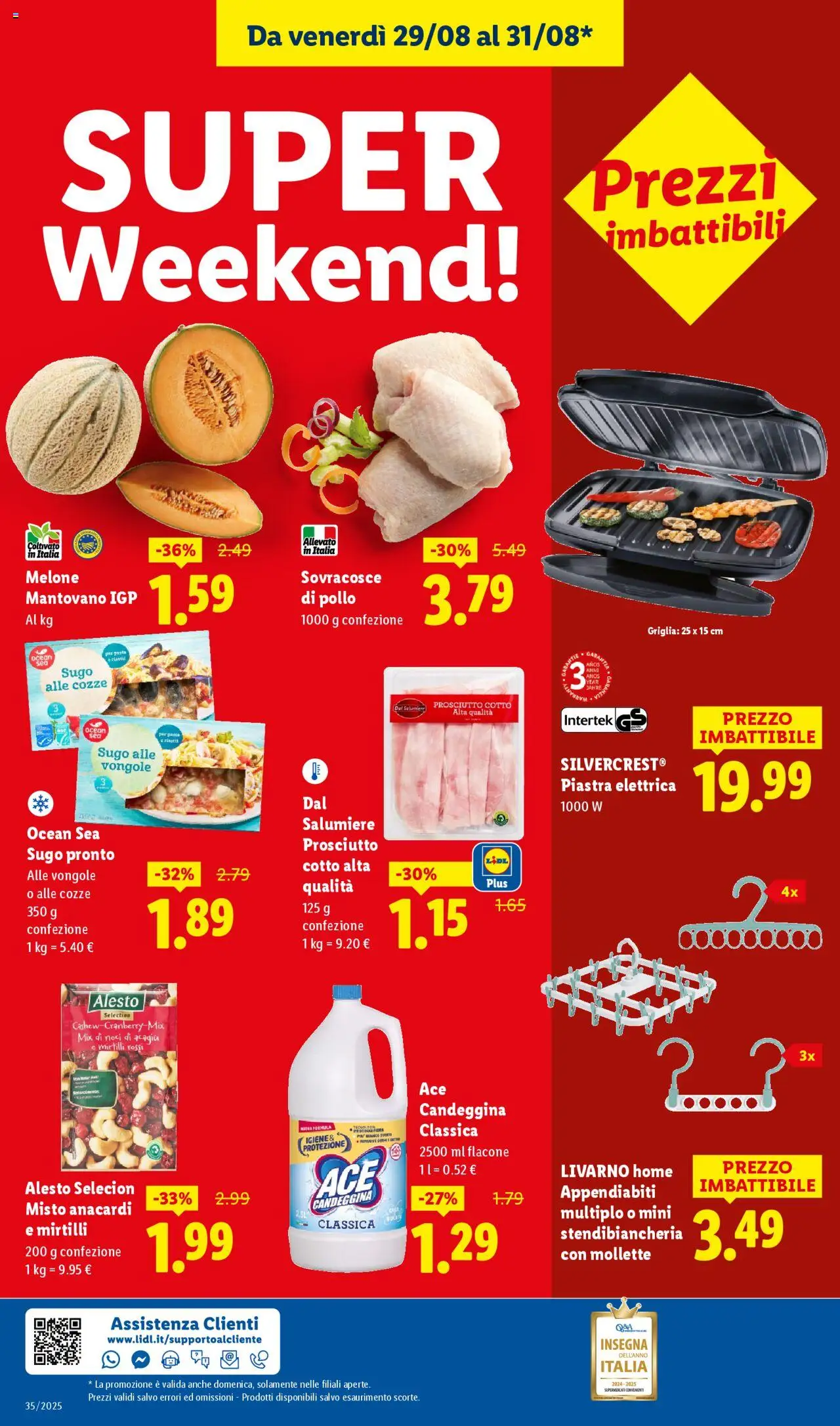 Volantino Lidl del 25.08.2025 | Pagina: 52 | Prodotti: Cozze, Candeggina, Vongole, Anacardi