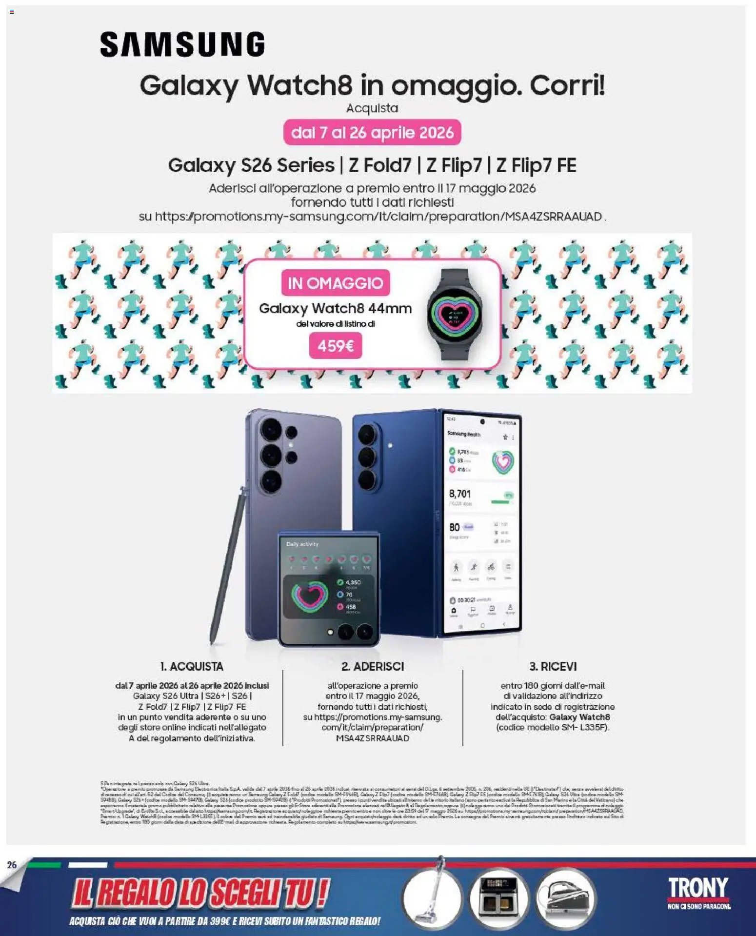 Volantino Trony del 09.04.2026 | Pagina: 26 | Prodotti: Samsung Galaxy, Samsung