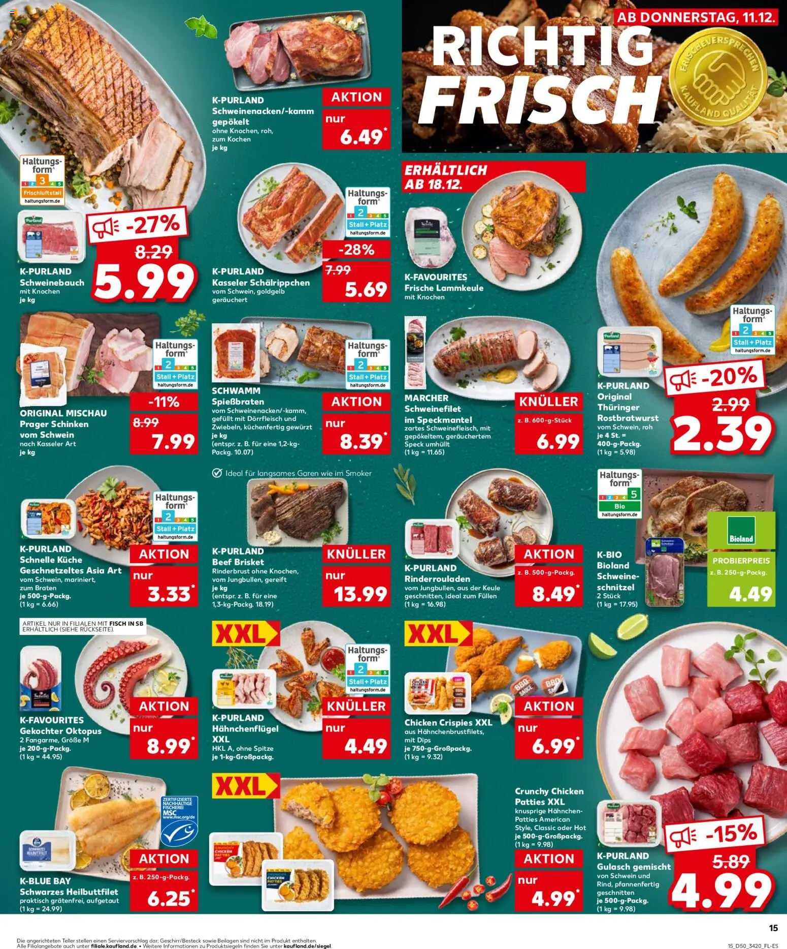 Kaufland prospekt Berlin	 – gültig ab 11.12.2025 | Seite: 15 | Produkte: Hahnchen, Schweinebauch, Schweinefilet, Schinken