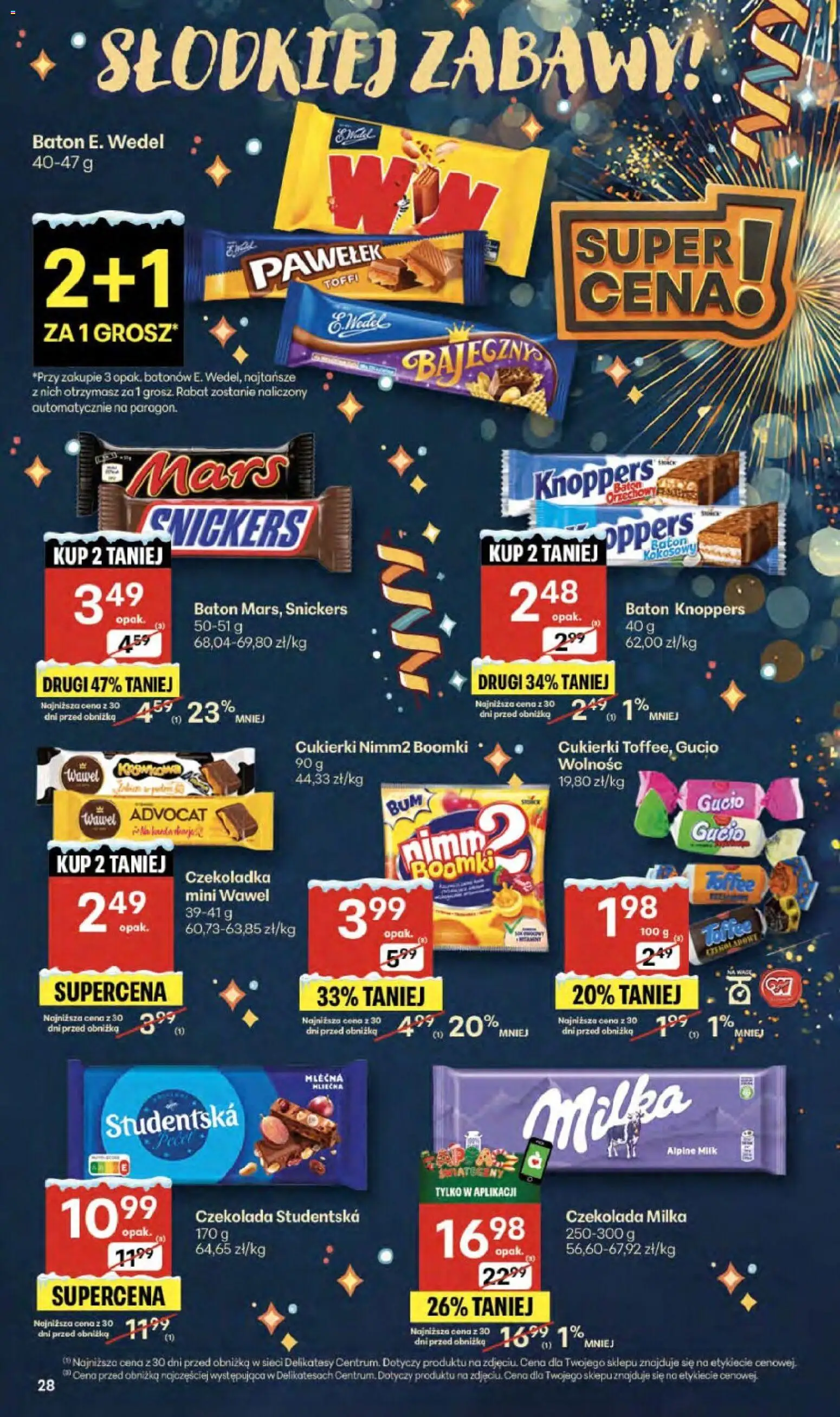 Delikatesy Centrum Gazetka - Sklepy Własne od 29.12.2025 | Strona: 28 | Produkty: Czekolada milka, Milka, Czekolada, Cukierki