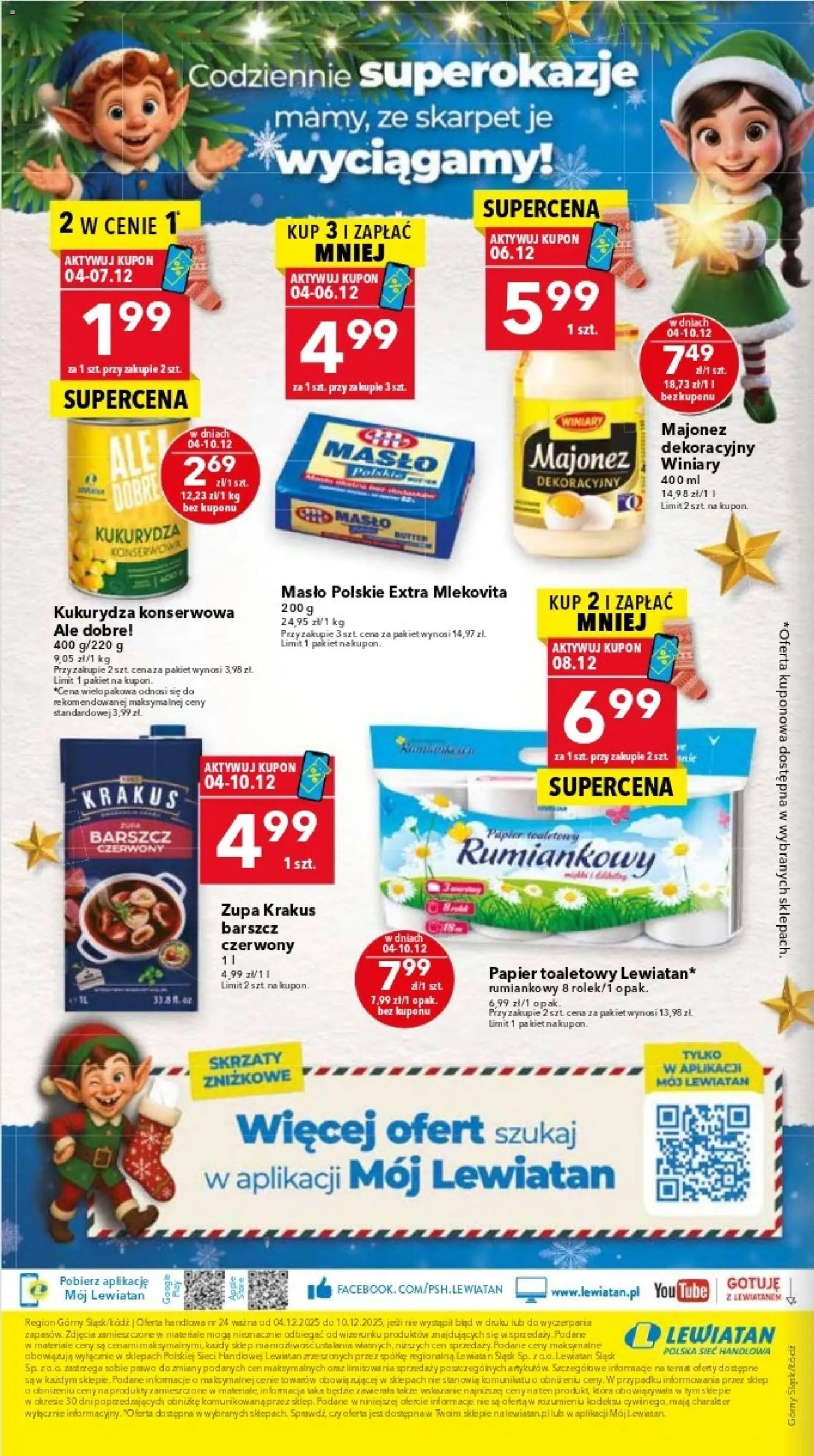 Lewiatan gazetka - Katowice od 04.12.2025 | Strona: 16 | Produkty: Masło Polskie, Zupa, Masło, Majonez