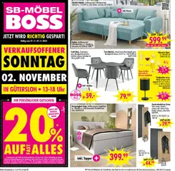 SB Möbel Boss Prospekt Gütersloh ab 01.11.2025 gültig