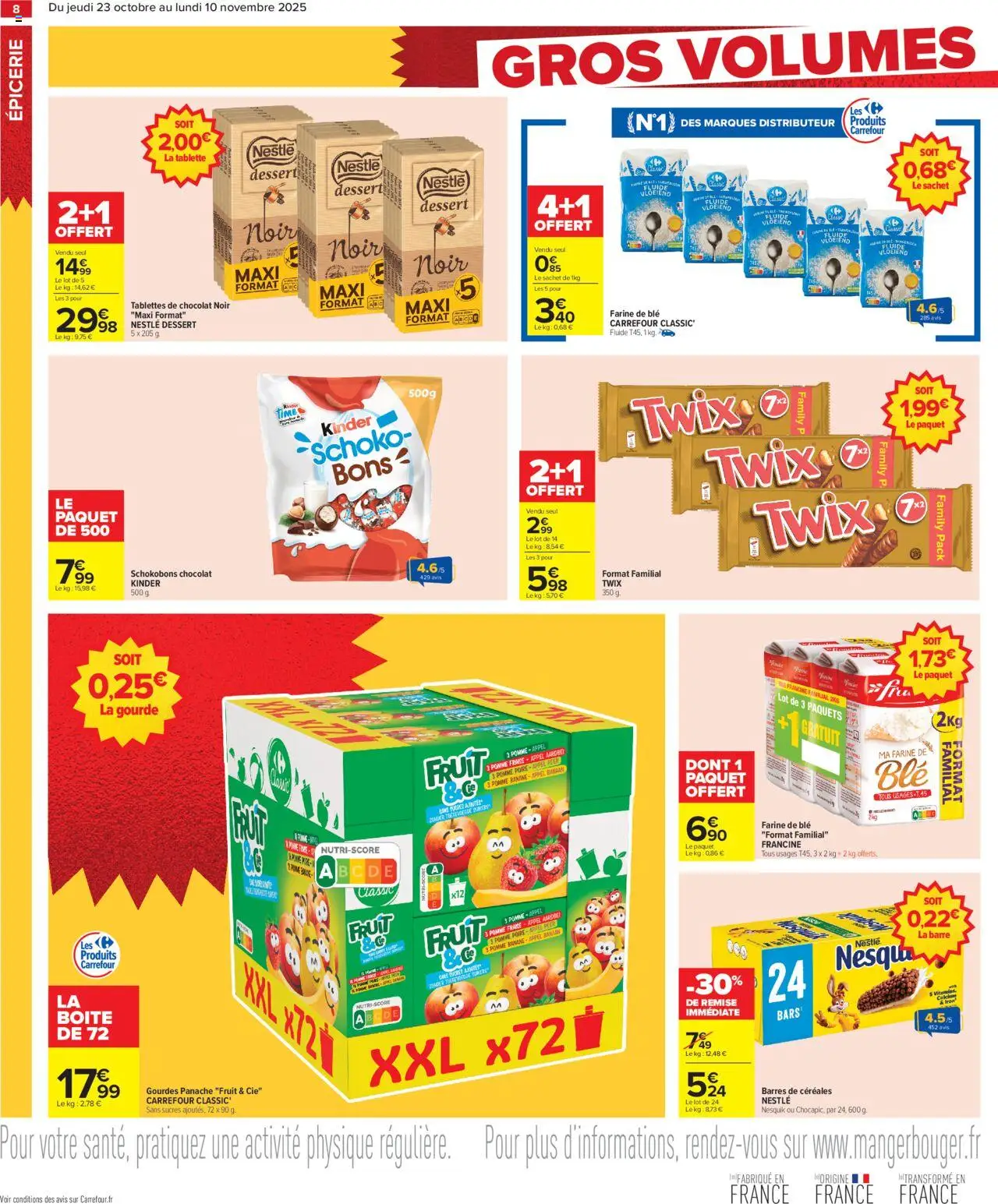 {H1} | Page: 10 | Produits: Tablette, Farine de ble, Banane, Chocolat