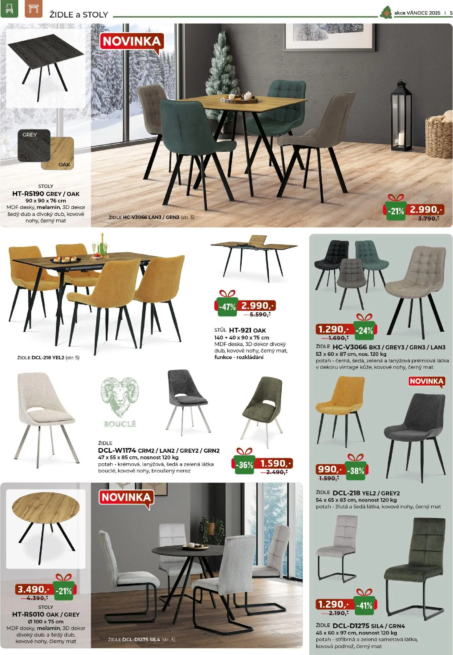 Jamall nábytek leták - Vánoce od 05.11.2025 | Strana: 5 | Produkty: Stůl, Židle