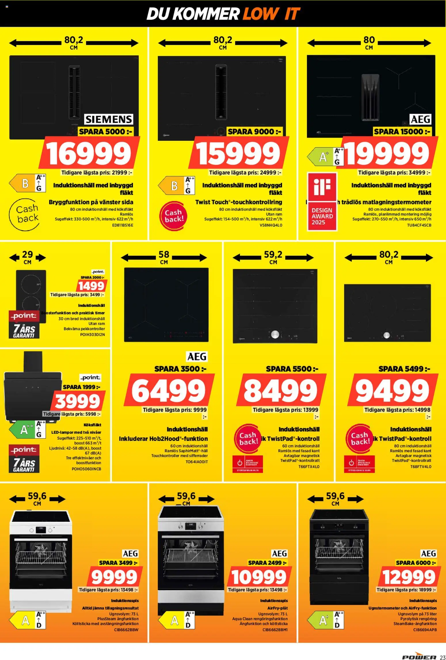 Power reklamblad aktuell från 05.01.2026 | Sida: 23 | Produkter: Köksfläkt, Fläkt, Häll