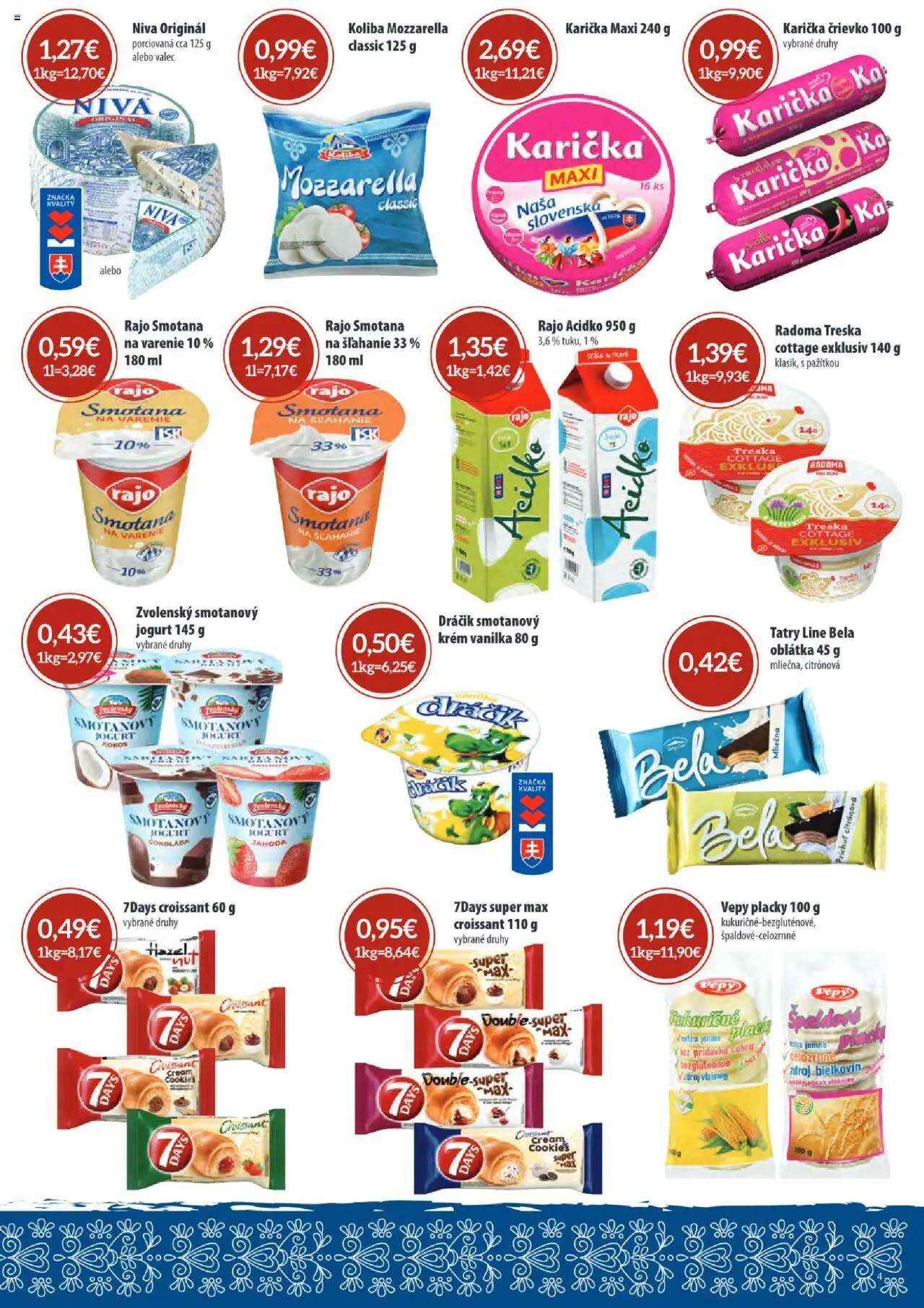 Nové Sintra akcie – leták je platný od 02.10.2025 | Strana: 4 | Produkty: Jogurt, Croissant, Smotana, Acidko