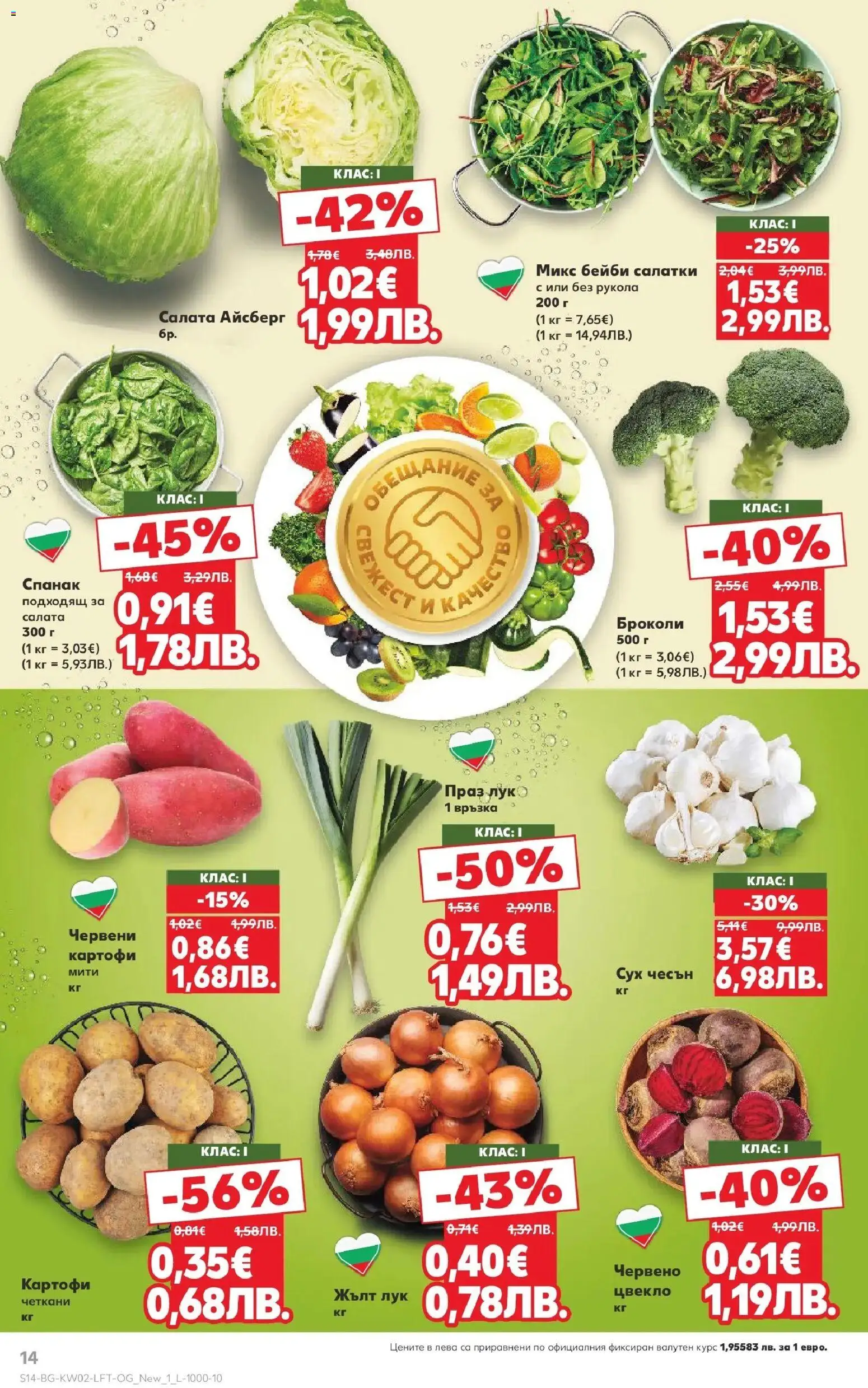 {H1} | Страница: 14 | Продукти: Картофи, Лук, Броколи, Спанак