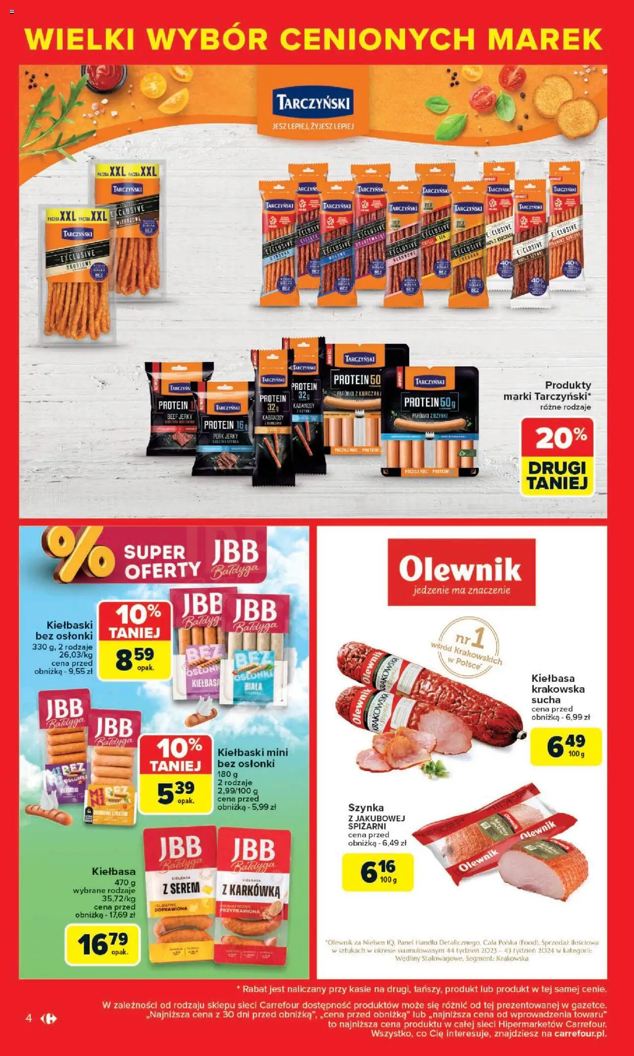 Carrefour Gazetka - Cenione marki, super ceny od 04.08.2025 | Strona: 4 | Produkty: Kurczak, Parówki, Kiełbaski, Wędliny