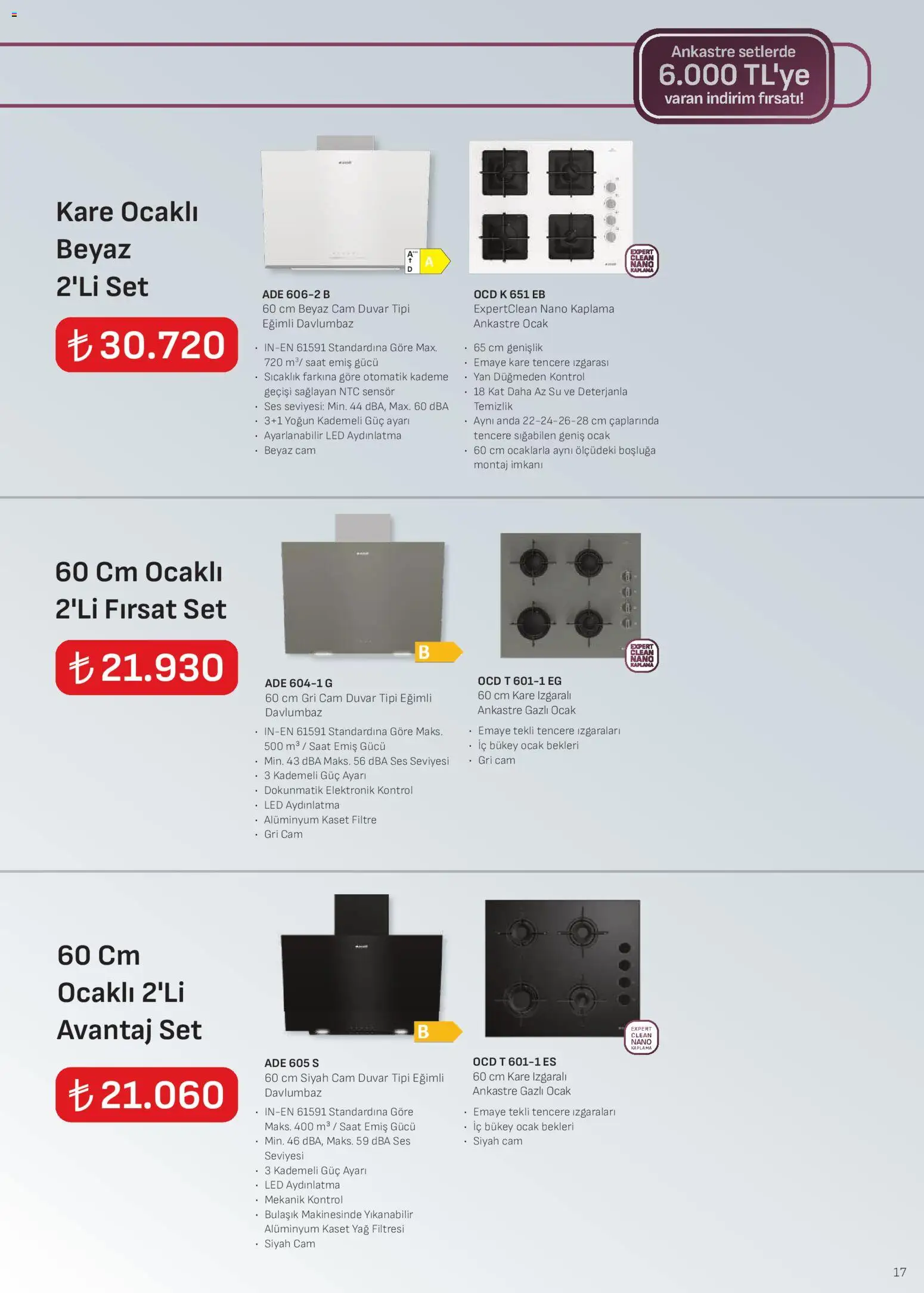 Arçelik Ankastre Kataloğu - 01.12.2025 tarihinden itibaren geçerlidir | Sayfa: 17