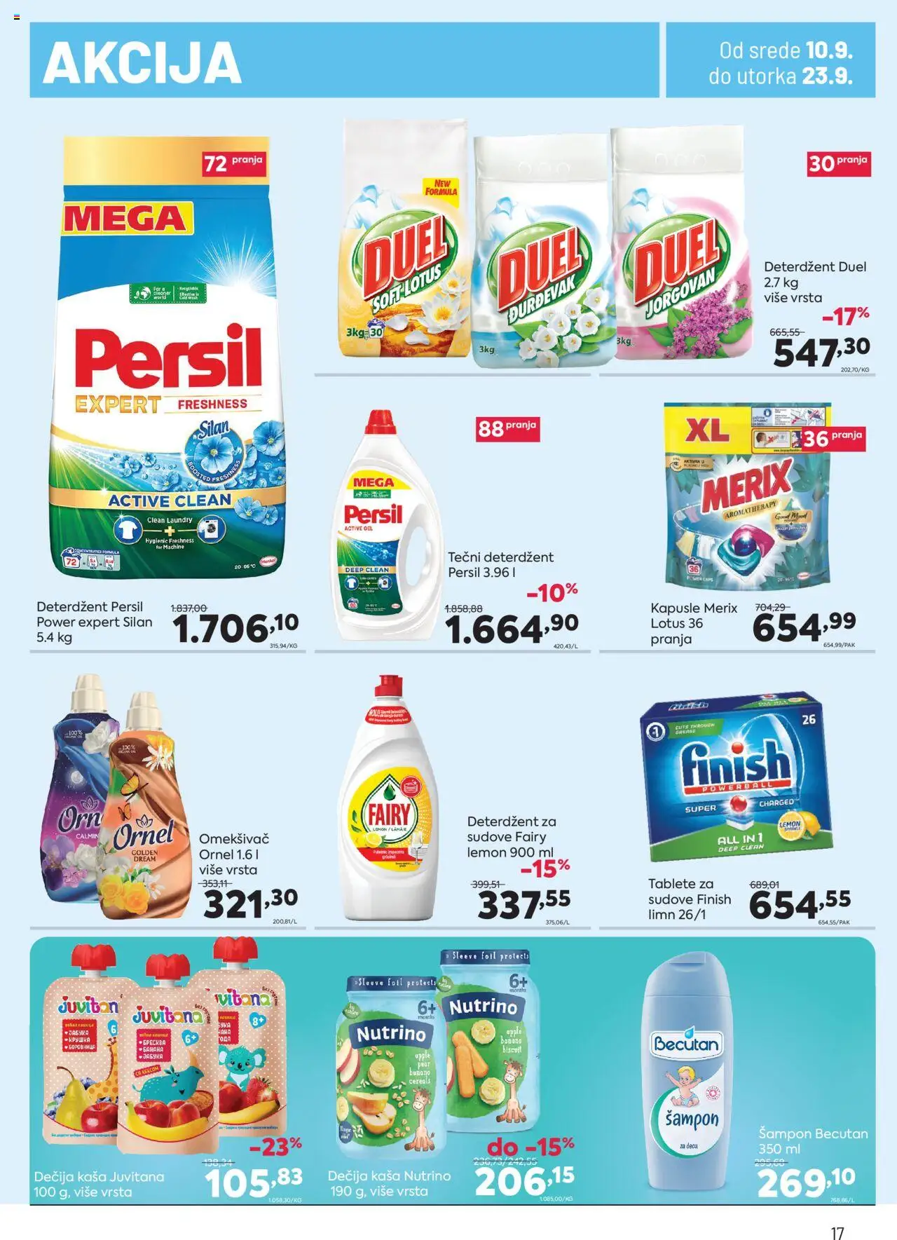 PerSu katalog - važi od 10.09.2025 | Strana: 17 | Proizvode: Finish, Silan, Šampon, Banane