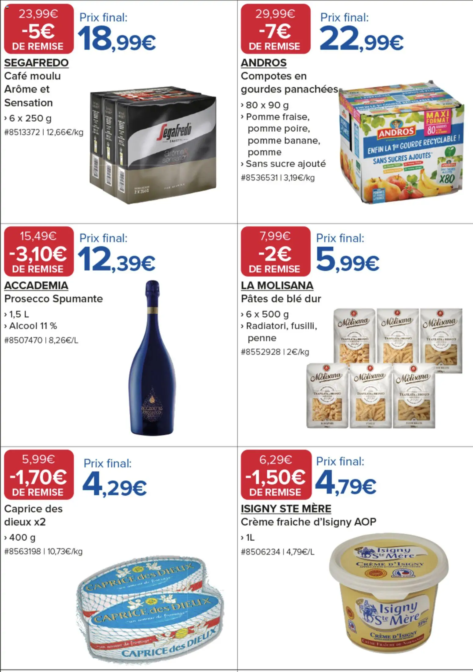 {H1} | Page: 13 | Produits: Prosecco, Fromage, Crème fraiche, Crème