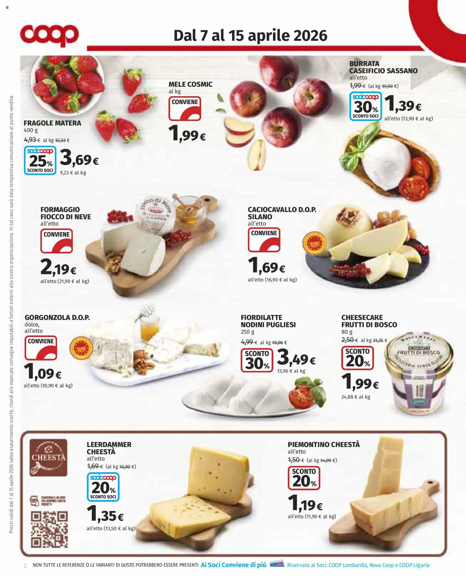 Volantino COOP del 07.04.2026 | Pagina: 2 | Prodotti: Mele, Formaggio, Data, Gorgonzola
