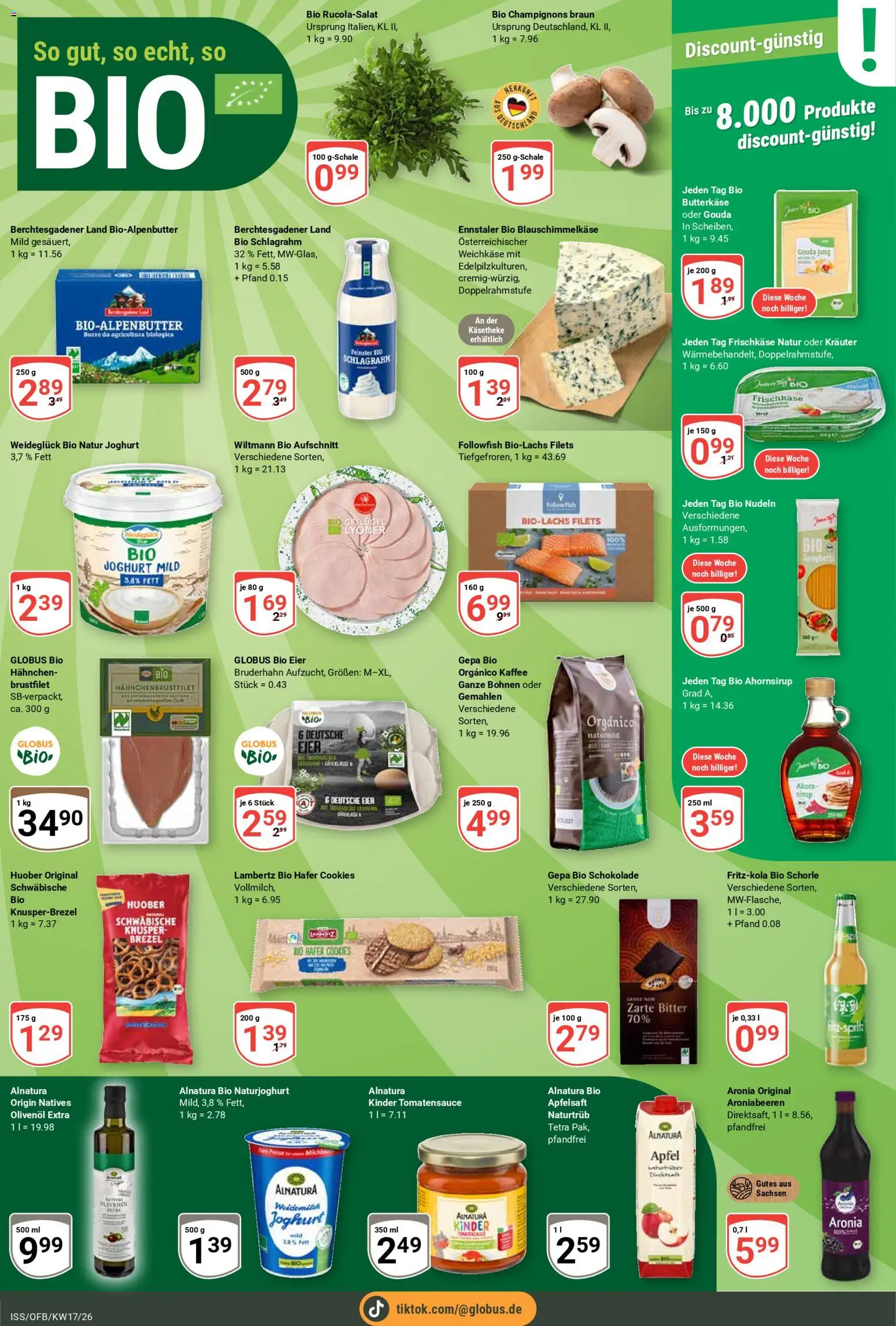 Globus Prospekt 	 – gültig ab 20.04.2026 | Seite: 12 | Produkte: Gouda, Olivenol, Apfelsaft, Champignons