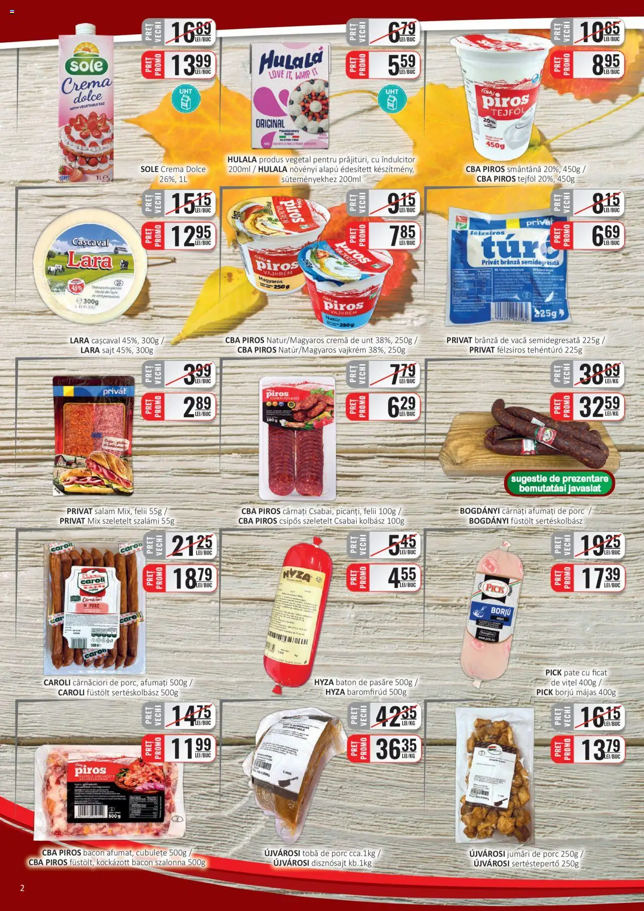 Noul catalog CBA – valabil de la 16.10.2025 | Pagină: 2 | Produse: Bacon, Brânză, Cremă, Cârnați