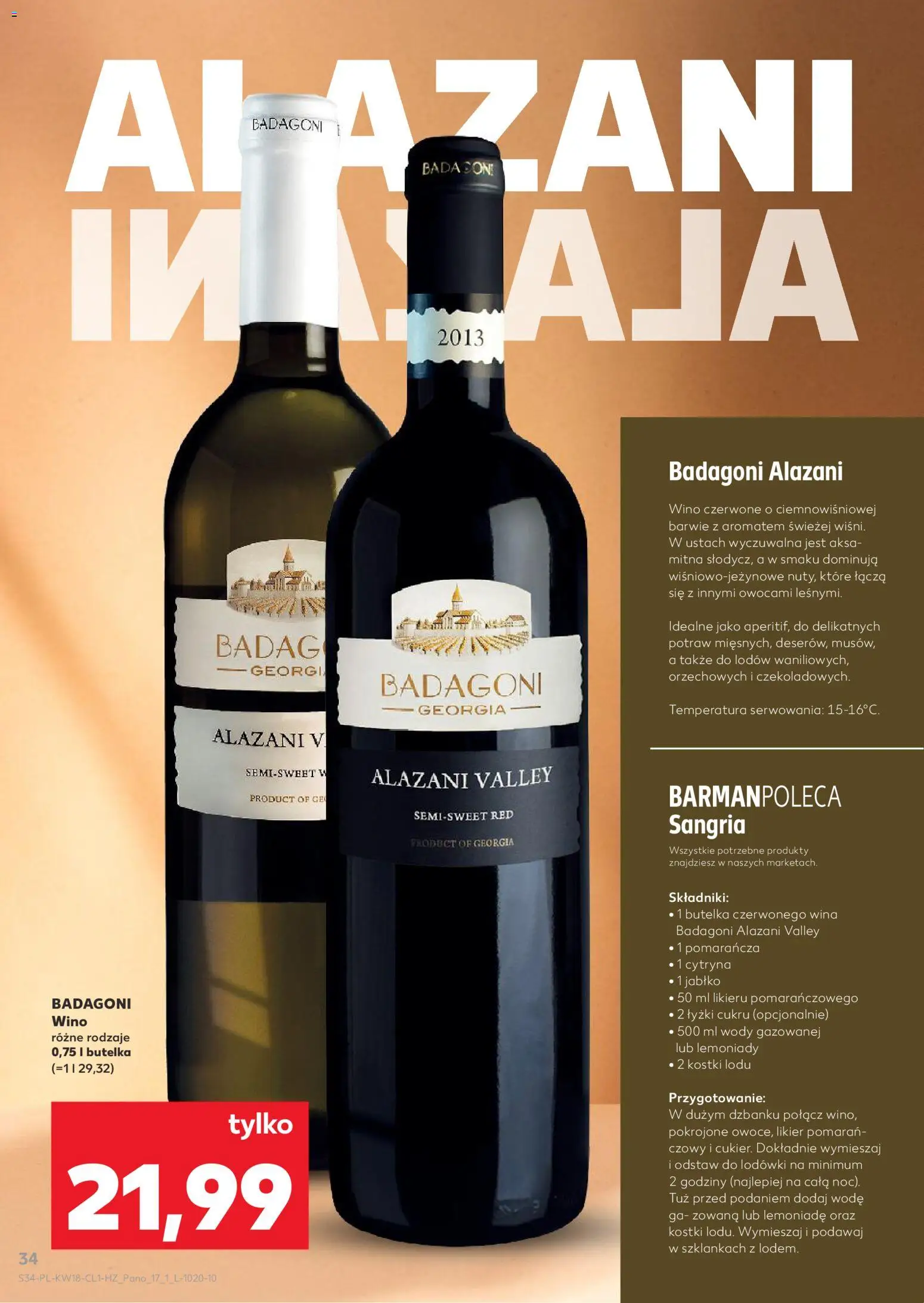 Kaufland Polsko leták - Barek od 29.04.2026 | Strana: 34 | Produkty: Sangria