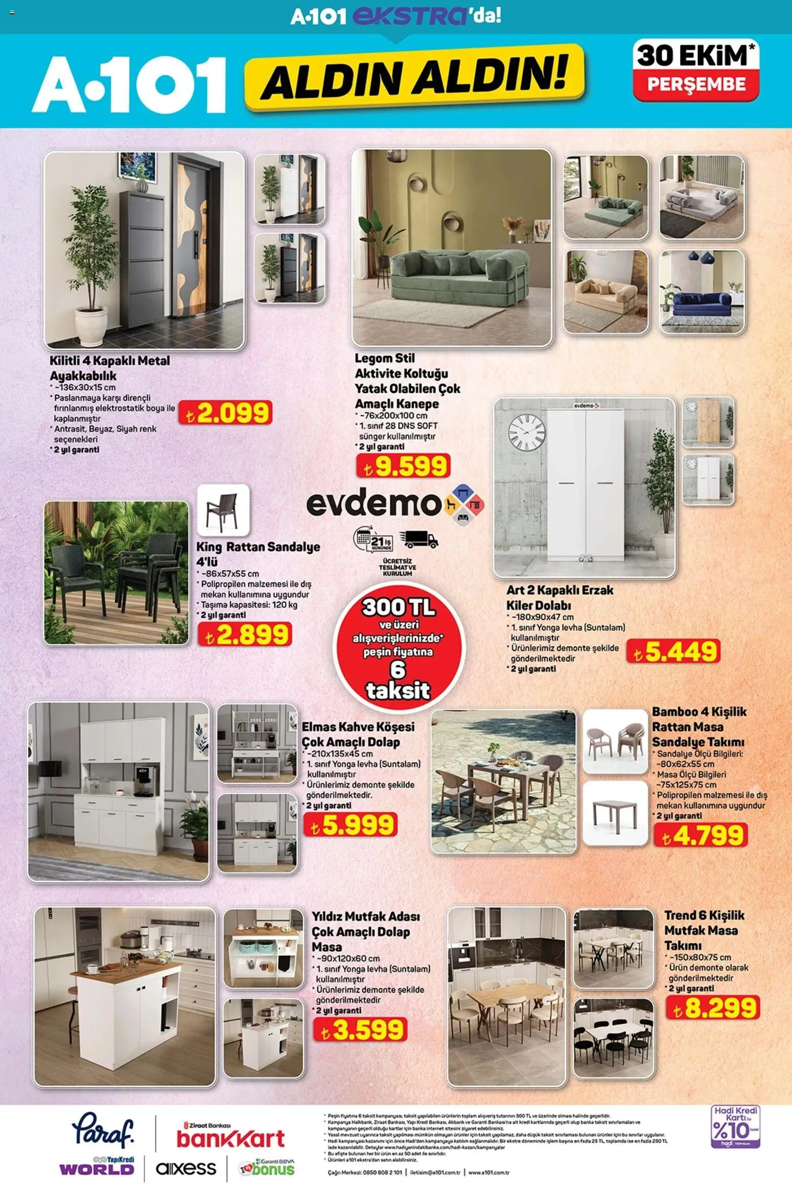 A101 Katalog Aldın Aldın - 30.10.2025 tarihinden itibaren geçerlidir | Sayfa: 18 | Ürünler: Yatak, Kanepe, Masa, Sandalye