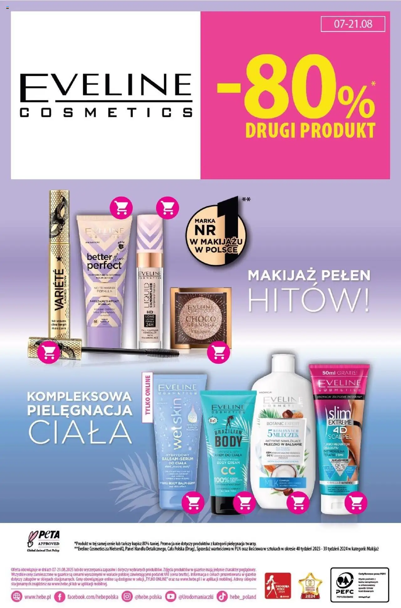 Hebe Gazetka od 07.08.2025 | Strona: 22 | Produkty: Makijaż, Body, Krem, Lotion