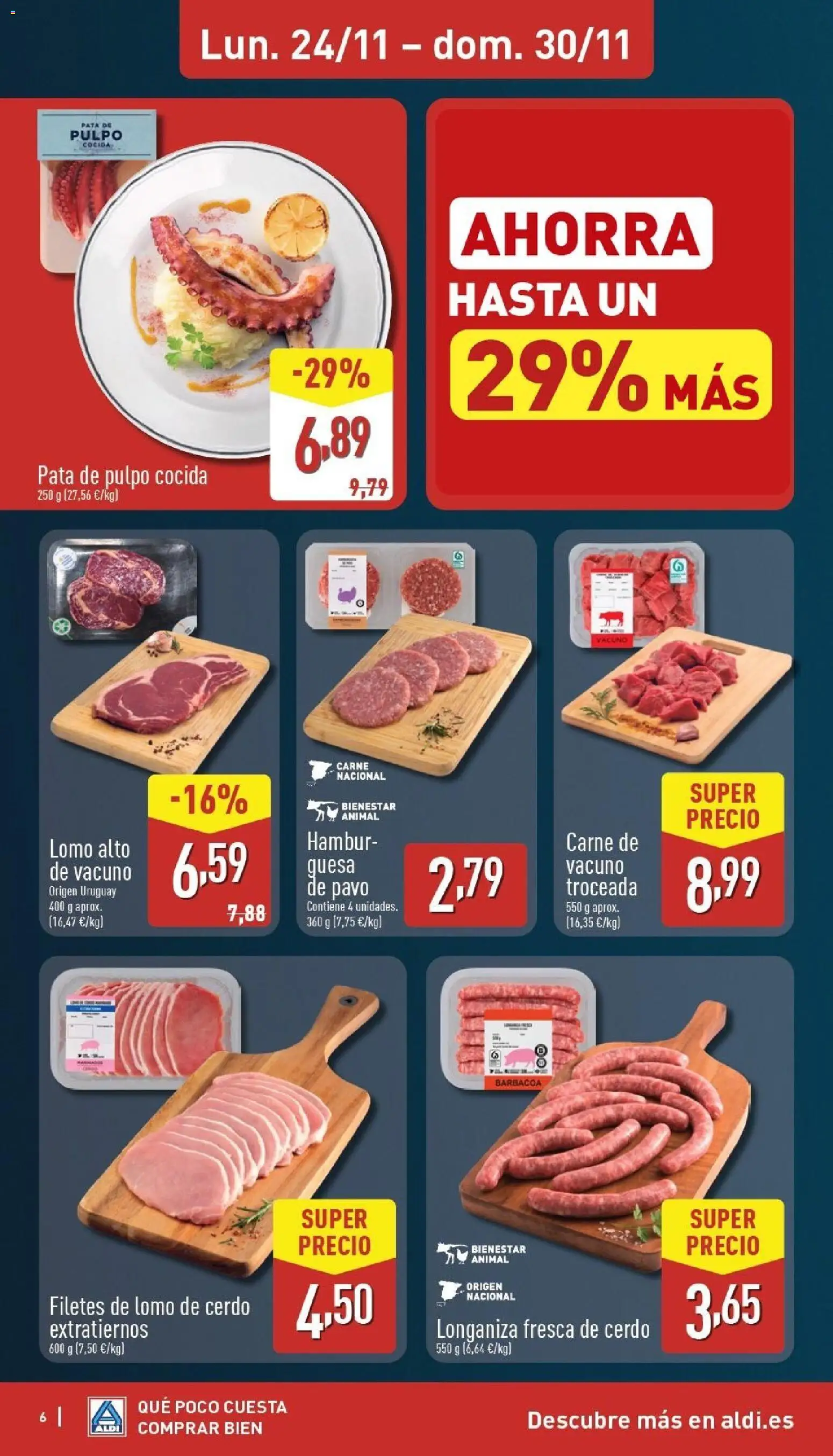 Aldi folleto Canarias │ válido desde el 24.11.2025 | Página: 6 | Productos: Cerdo, Longaniza, Barbacoa, Σοκολατούχο γάλα