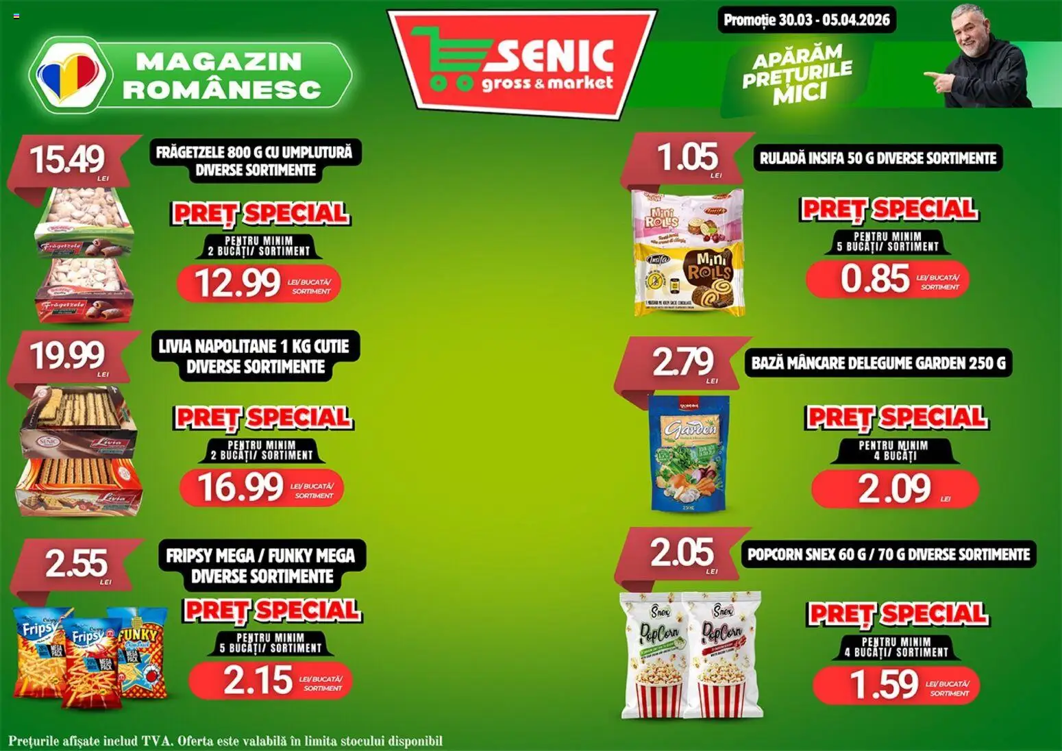 Noul catalog Senic – valabil de la 30.03.2026 | Pagină: 6 | Produse: Cutie, Mici, Napolitane