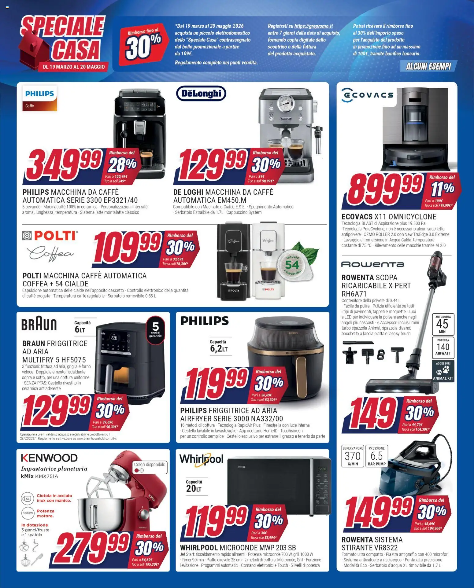 Volantino Trony del 19.03.2026 | Pagina: 27 | Prodotti: Impastatrice, Anticalcare, Acqua, Contenitore