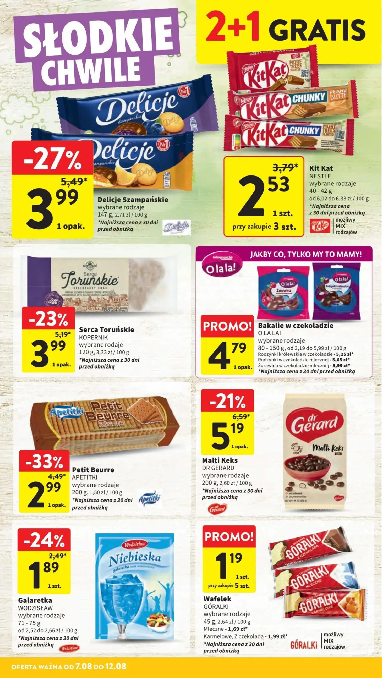 Intermarche Gazetka od 07.08.2025 | Strona: 24 | Produkty: Galaretka, Czekolada, Rodzynki w czekoladzie, Rodzynki