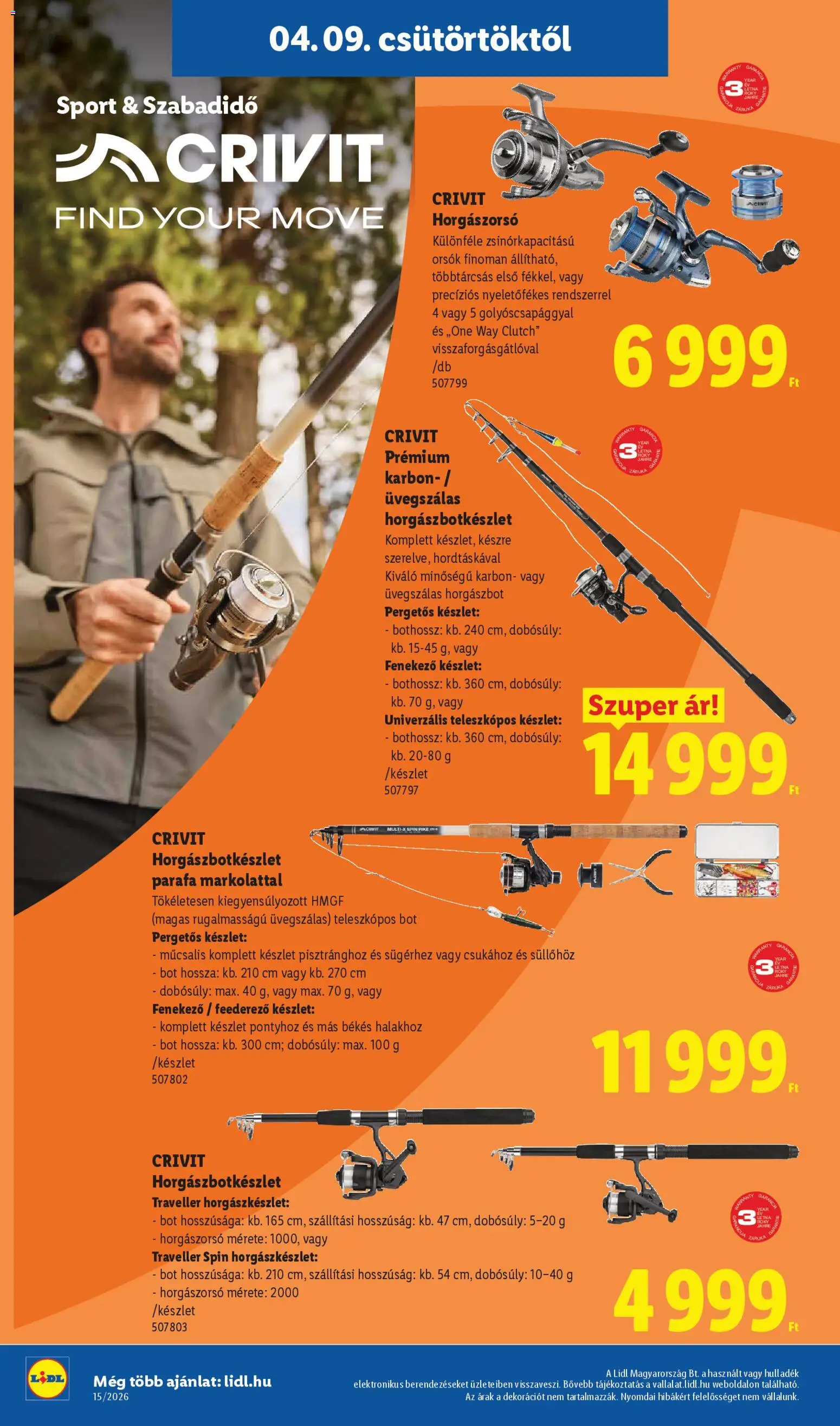 Lidl akciós ujság - amely érvényes a következő dátumtól: 09.04.2026 | Oldal: 34 | Termékek: Horgászbot