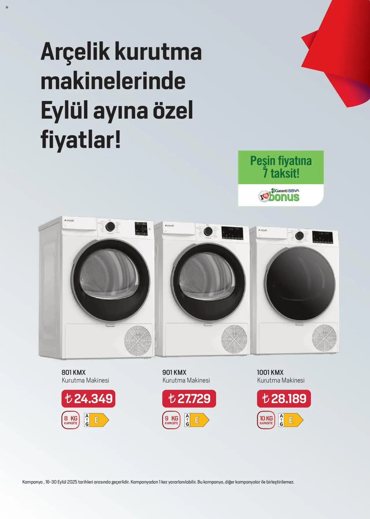 Arçelik Katalog - 16.09.2025 tarihinden itibaren geçerlidir | Sayfa: 22 | Ürünler: Kurutma makinesi