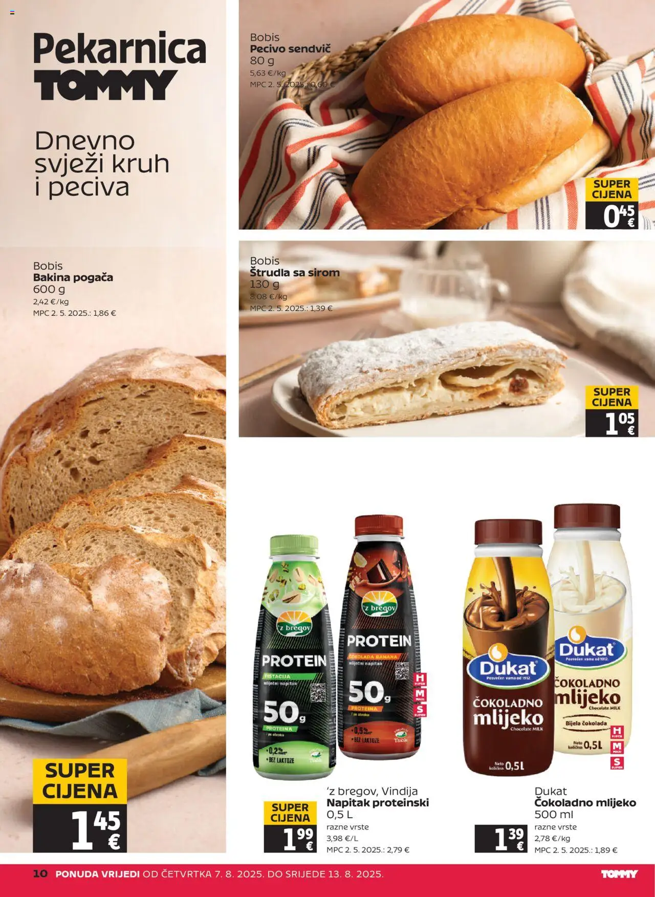 Tommy katalog | vrijedi od 07.08.2025 | Stranica: 10 | Proizvodi: Vindija, Mlijeko, Kruh, Čokolada