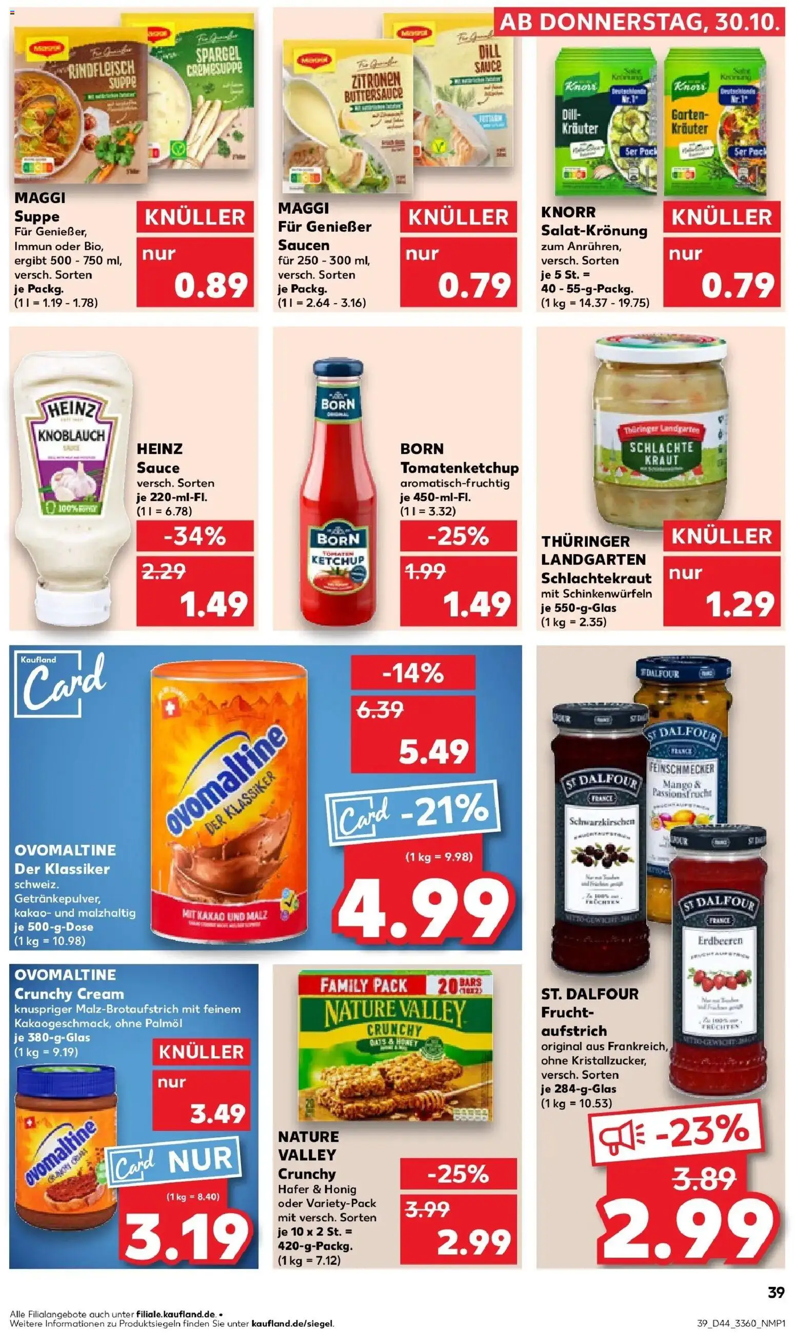 Kaufland prospekt Rathenow	 – gültig ab 03.11.2025 | Seite: 39 | Produkte: Ovomaltine, Knorr, Knoblauch, Erdbeeren
