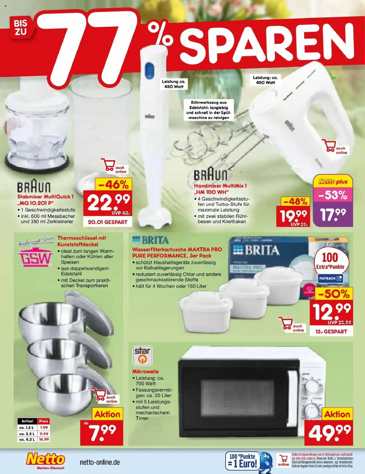 Netto Marken-Discount Prospekt Oberhaid	 – gültig ab 30.03.2026 | Seite: 34 | Produkte: Mikrowelle, Handmixer, Stabmixer