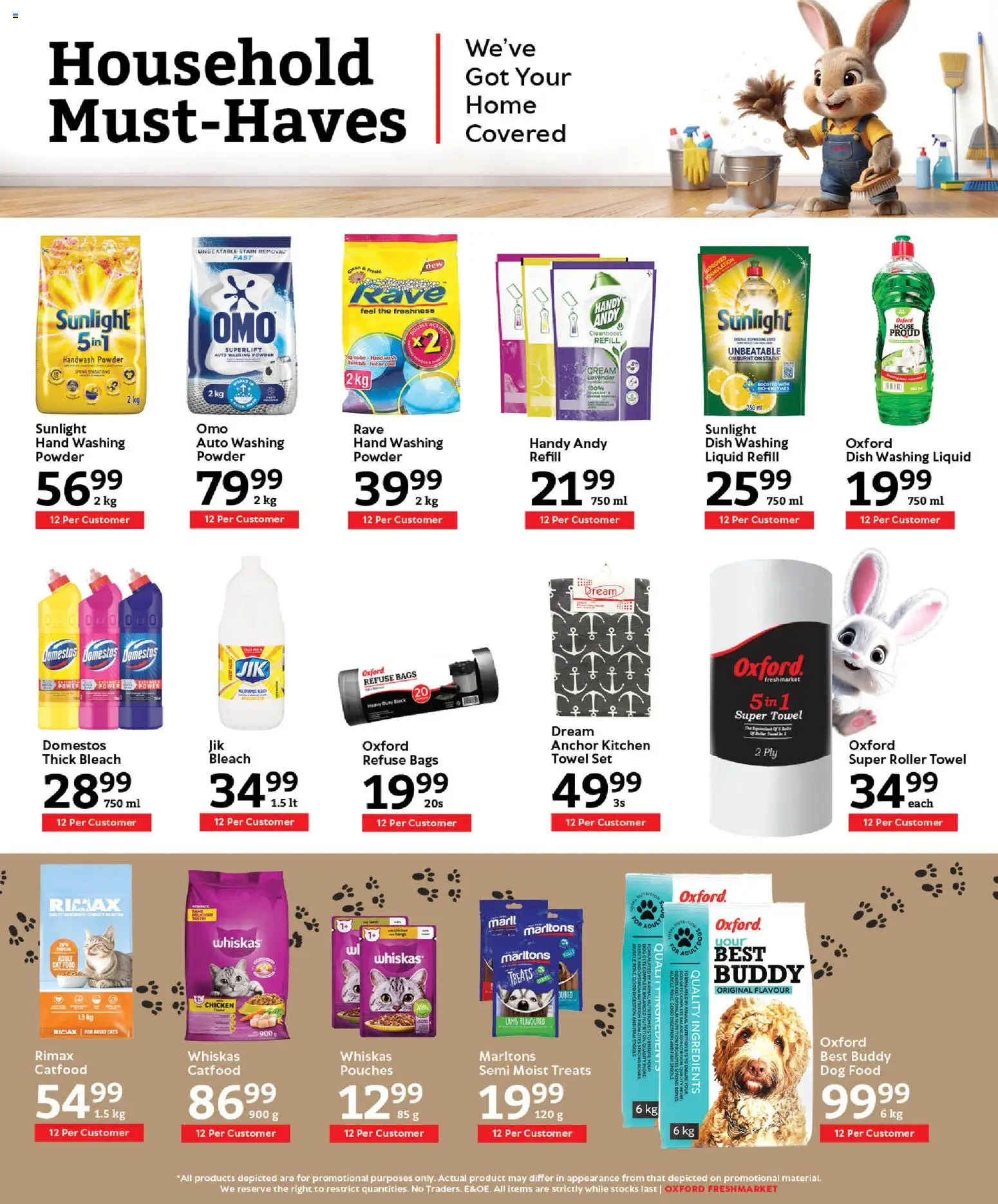 New Oxford Freshmarket catalogue – valid from 11.03.2026 | Page: 15 | Products: Handwash, Bleach, Roller towel, Dog food