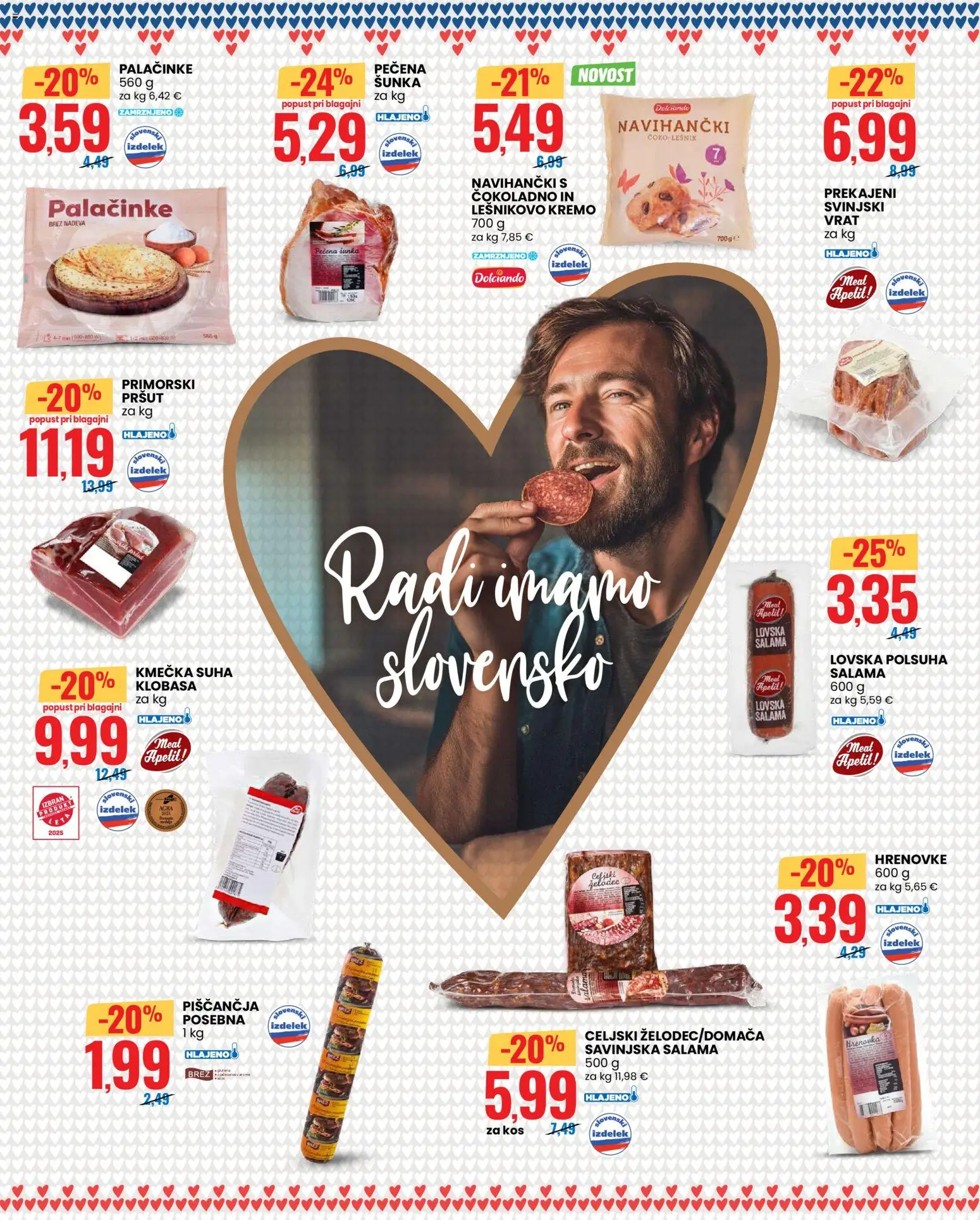 Novi Eurospin katalog ponudbe – veljaven od 22.01.2026 | Stran: 2 | Izdelki: Hrenovke, Pršut, Palačinke, Sunka