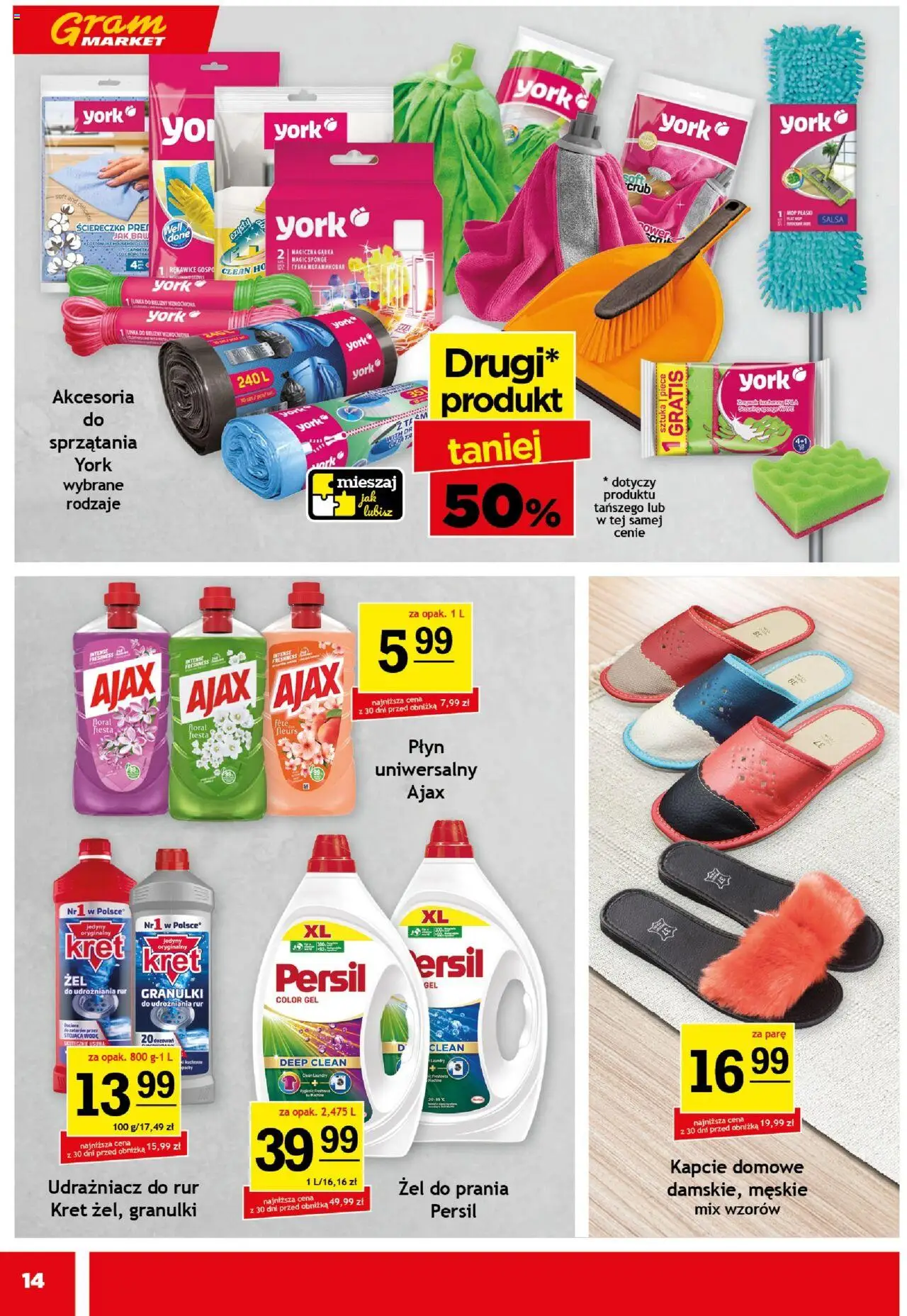 Gram Market Gazetka od 17.09.2025 | Strona: 14 | Produkty: Kapcie, Persil, Magiczna gąbka, Gąbka