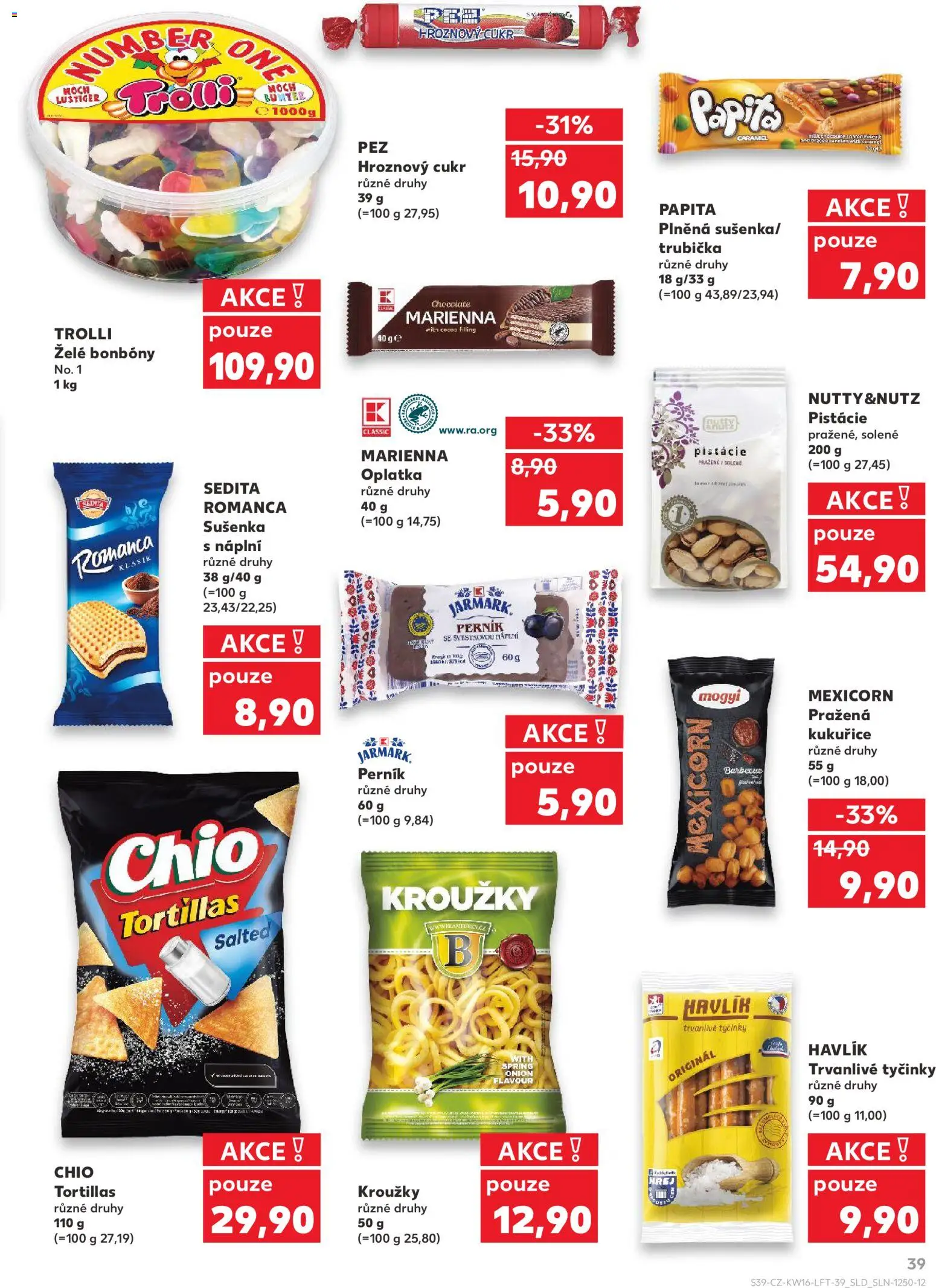 Kaufland leták - Liberec od 15.04.2026 | Strana: 39 | Produkty: Pistácie, Perník, Tyčinky, Tortilla