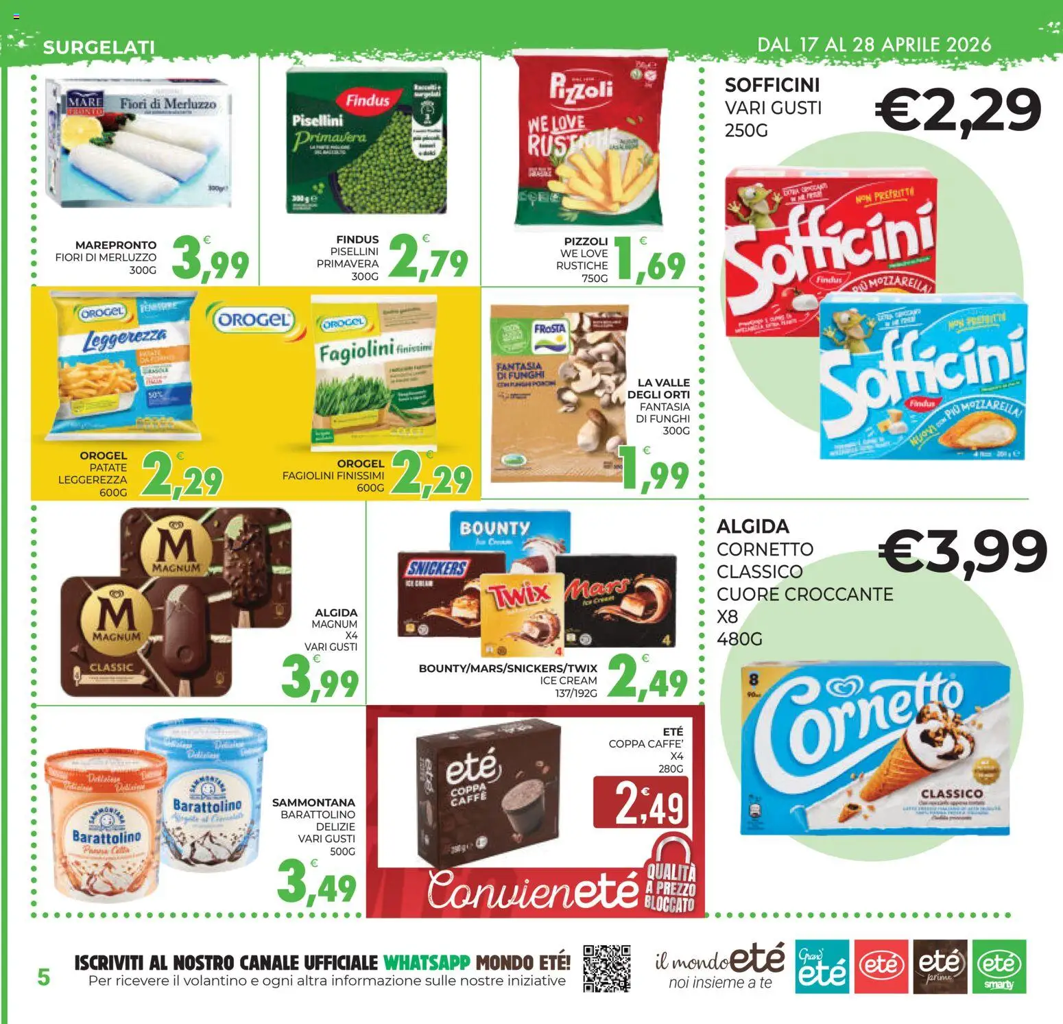 Volantino Eté del 17.04.2026 | Pagina: 5 | Prodotti: Caffè, Tè, Merluzzo, Mozzarella