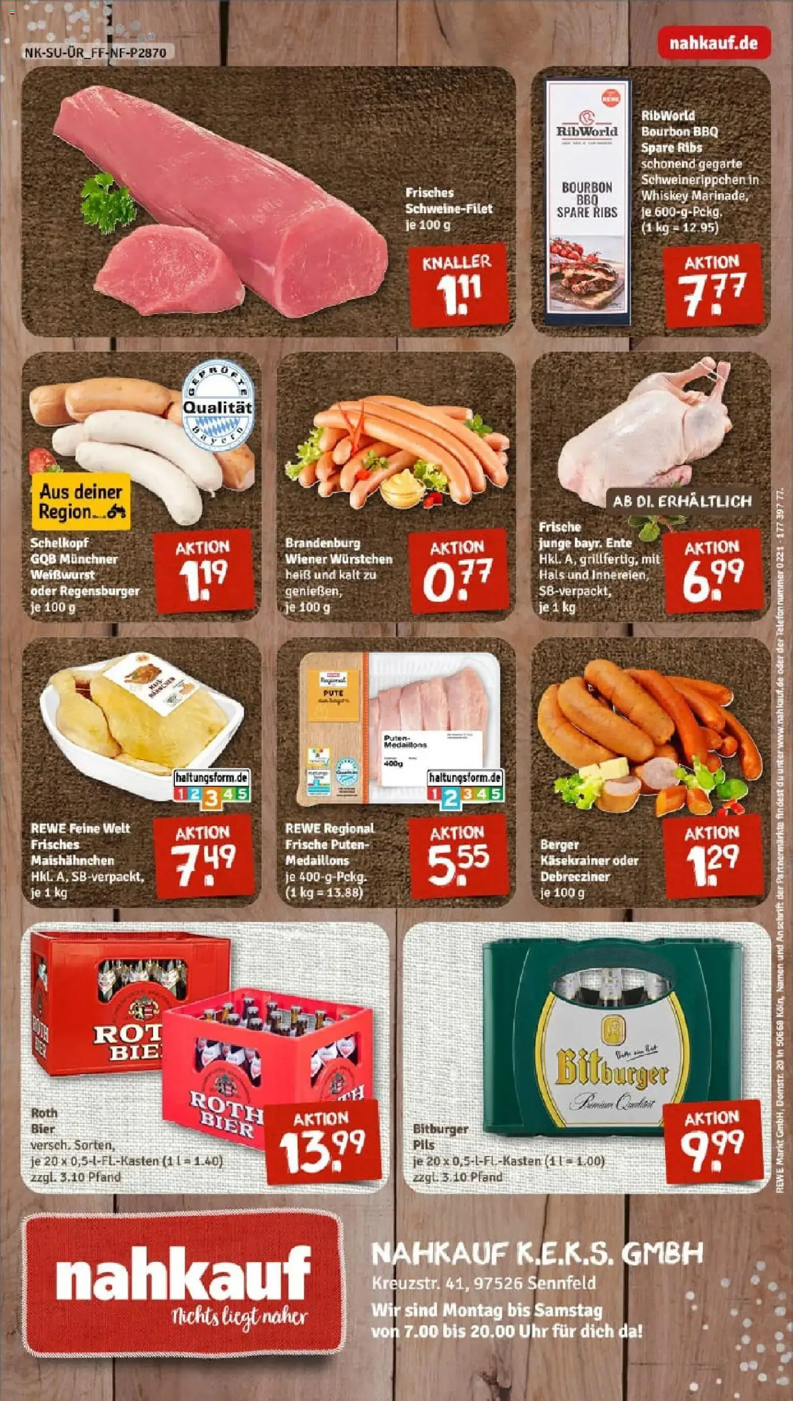 Rewe prospekt Sennfeld	 – gültig ab 22.12.2025 | Seite: 12 | Produkte: Wiener wurstchen, Bier, Käsekrainer, Ente