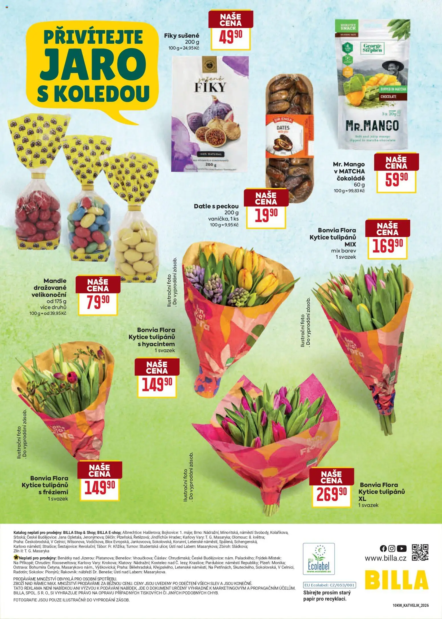 Billa leták - Velikonoce od 04.03.2026 | Strana: 28 | Produkty: Mango, Matcha, Kytice, Mandle