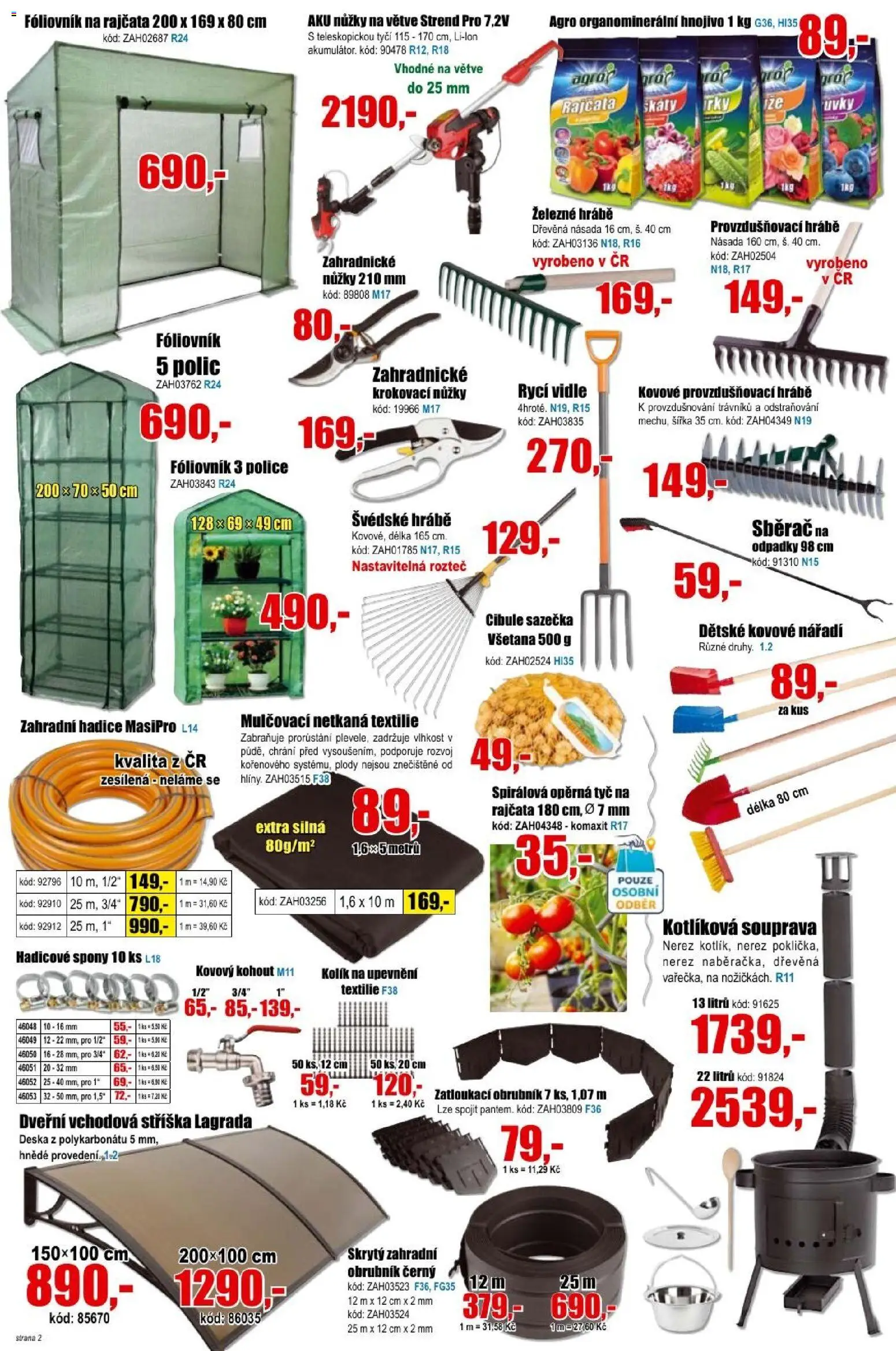 Eva supermarket leták od 25.03.2026 | Strana: 2 | Produkty: Nůžky na větve, Nářadí, Hrábě, Cibule