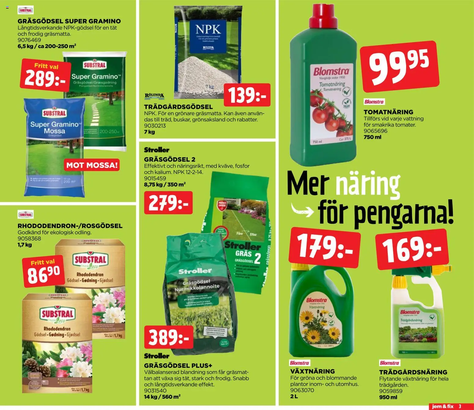 Jem & Fix reklamblad aktuell från 24.04.2026 | Sida: 3 | Produkter: Växtnäring, Mössa