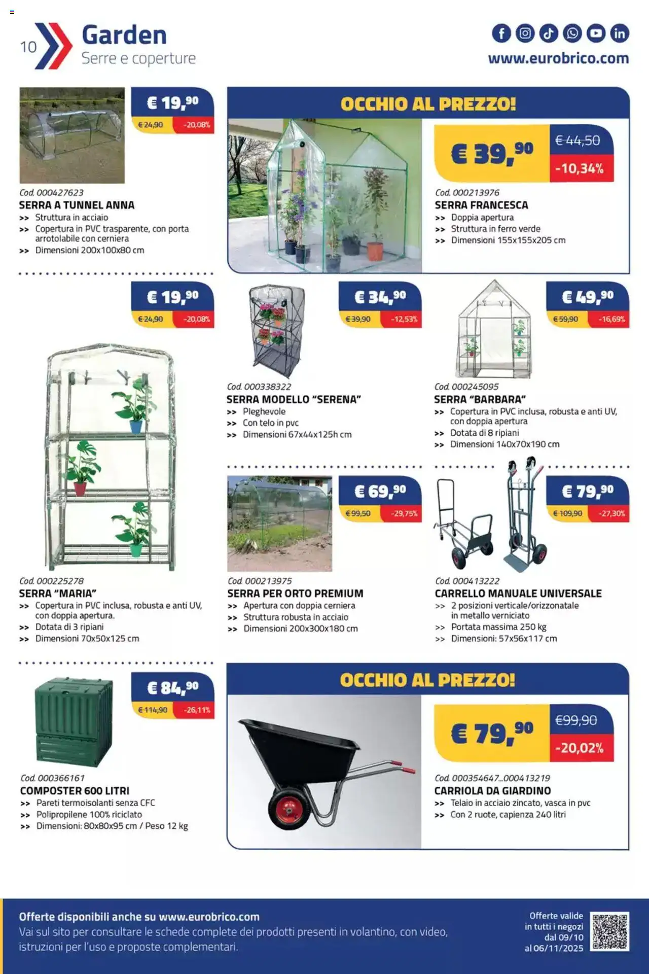 Volantino Eurobrico del 09.10.2025 | Pagina: 10 | Prodotti: Carrello, Carriola