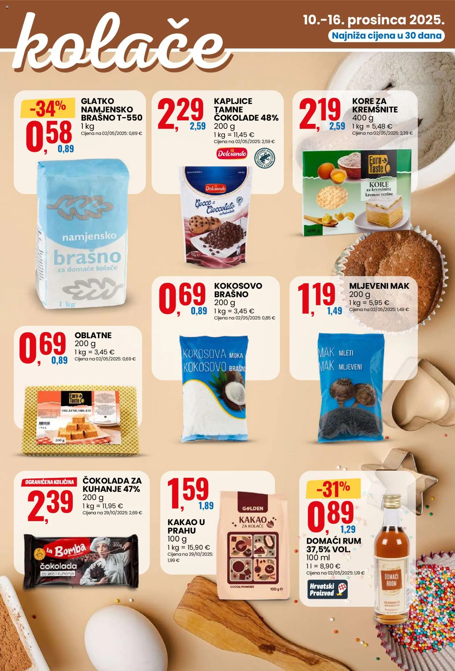 Eurospin katalog | vrijedi od 10.12.2025 | Stranica: 5 | Proizvodi: Čokolada, Brašno, Kokosovo brašno, Mak