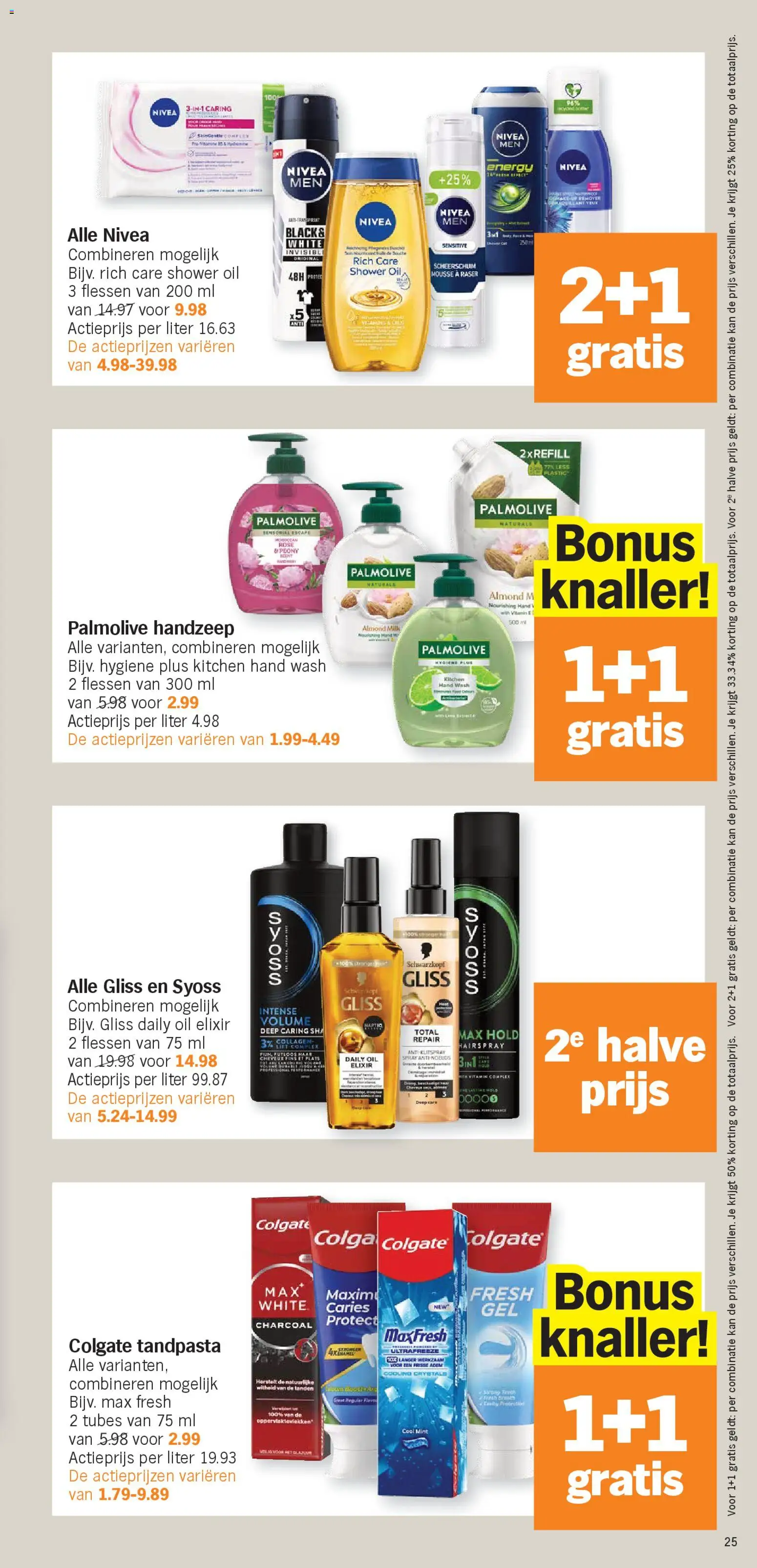 {H1} | Pagina: 25 | Producten: Handzeep, Scheerschuim, Tandpasta, Kan