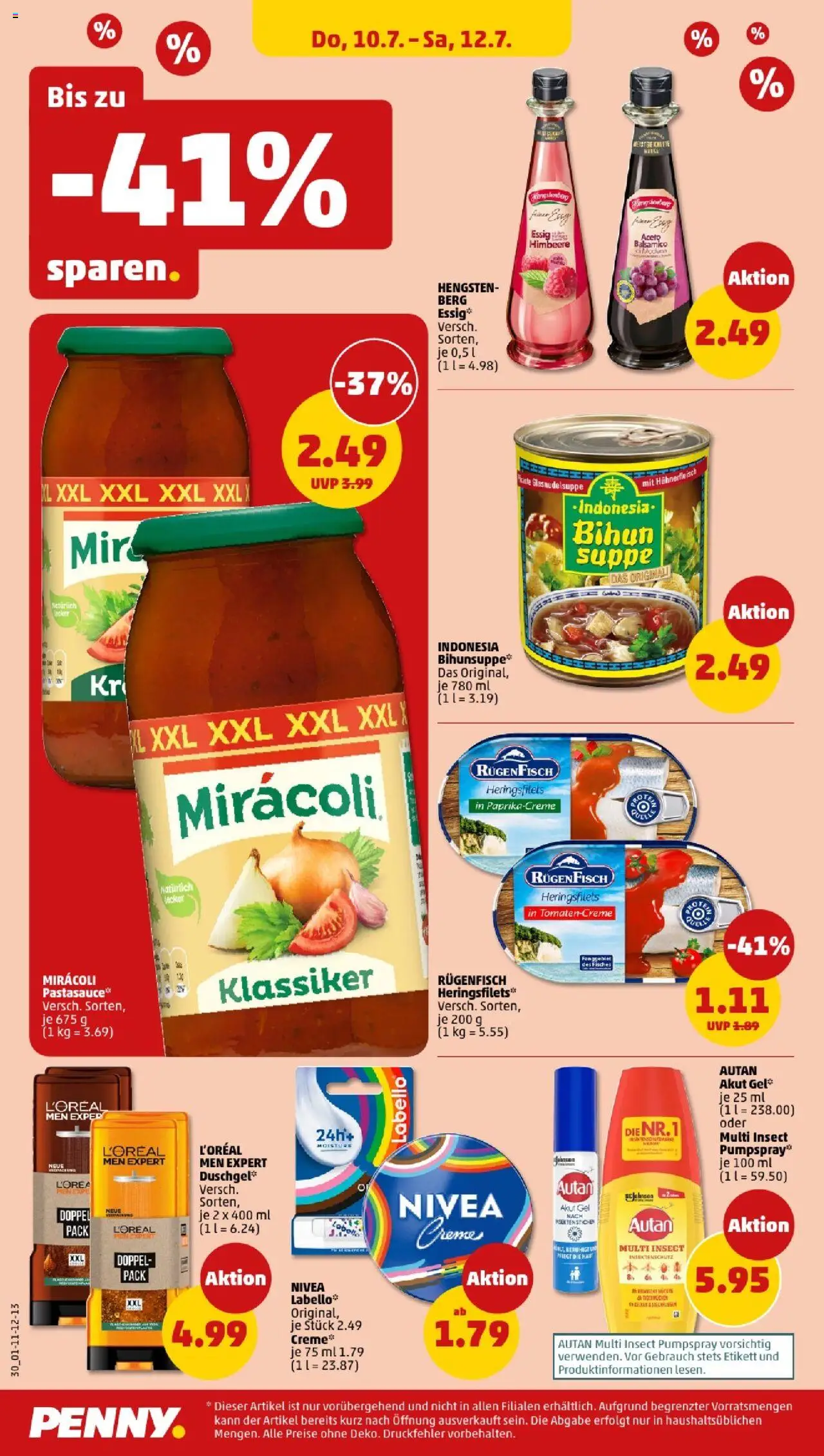 Penny - Sachsen-Anhalt - gültig ab dem 07.07.2025 | Seite: 30 | Produkte: Essig, Creme, Himbeere, Hühnerfleisch